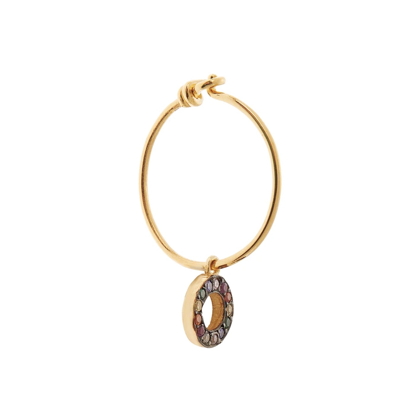 Gold Rainbow Hoop Earrings - Single Piece for Women, Perfect for Parties, Weddings & Everyday Wear