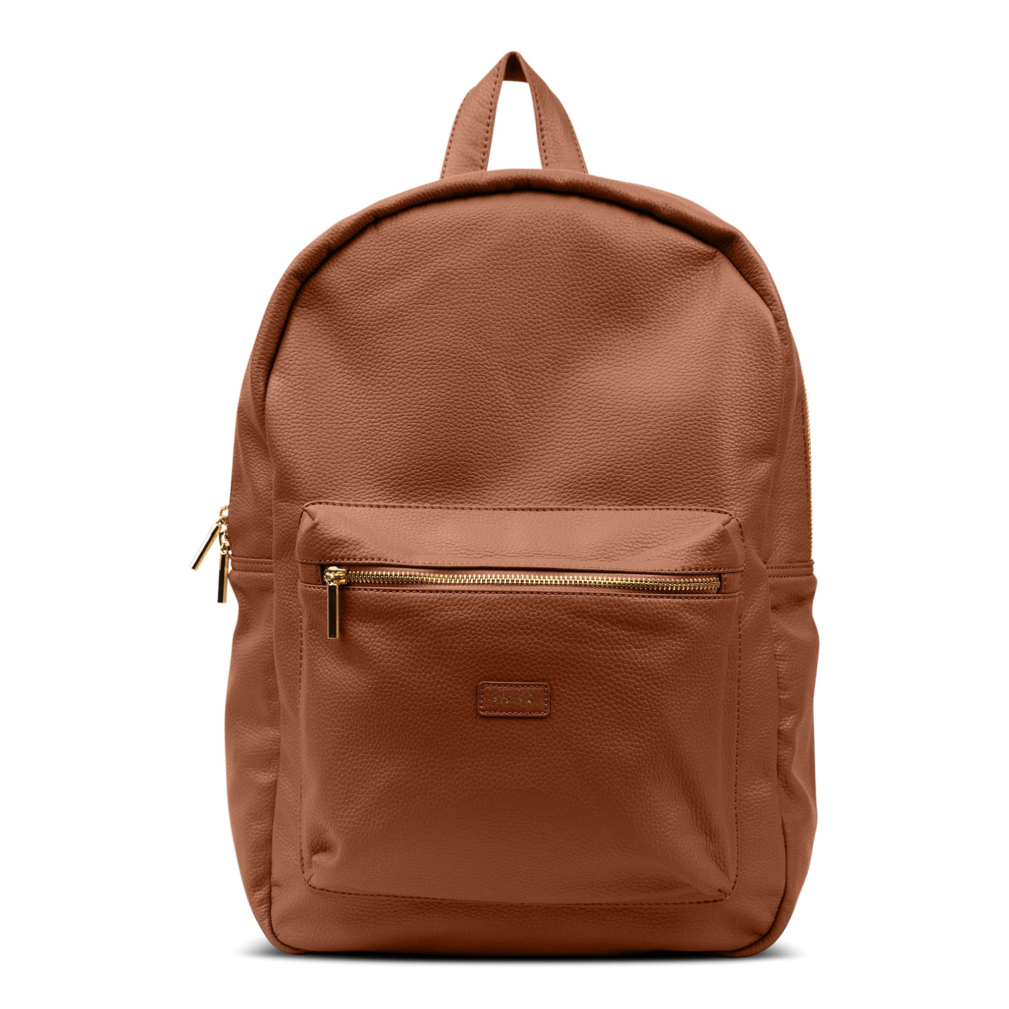 Stylish Vegan Leather Laptop Backpack for Women & Men - Waterproof Commuter Bag with Padded Shoulder Straps & Metal Zippers - Perfect for Travel, Business, School & College - Durable Tan Mason Fashion Backpack for Daily Use & Professional Office Work