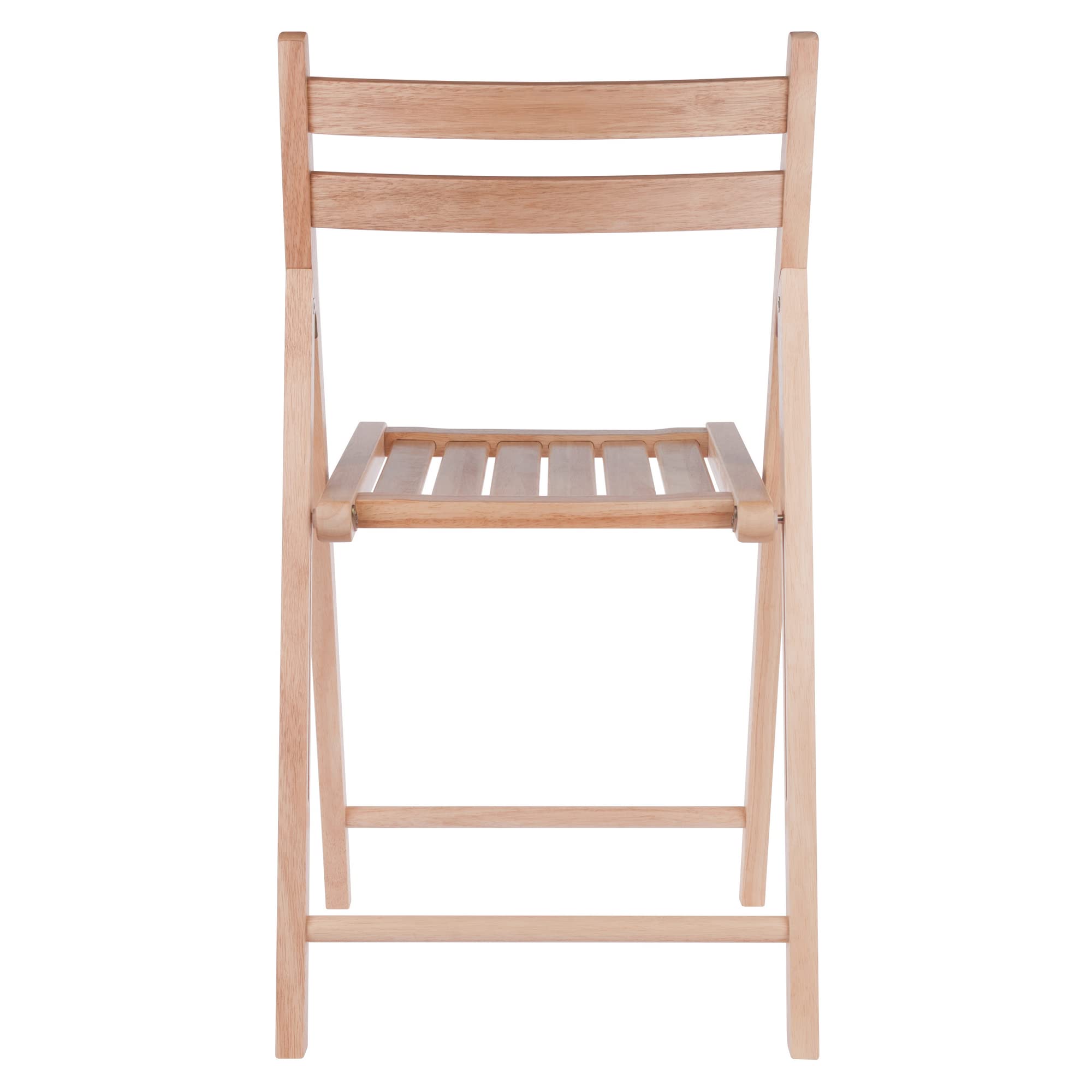 Robin 4-Piece Folding Chair Set - Natural Wood Finish, Space-Saving Stackable Design for Indoor/Outdoor Use - Perfect for Dining, Patio, Camping & Events (Set of 4)
