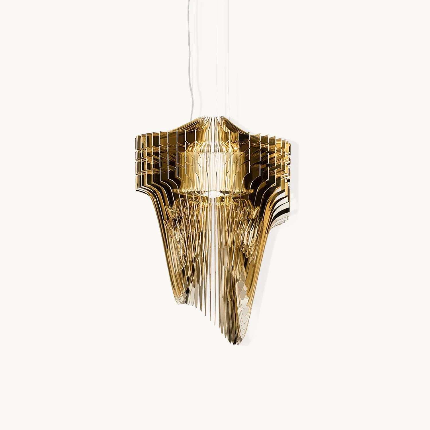 Aria Gold Suspension Lamp - Modern Hanging Pendant Light for Dining Room, Kitchen Island & Bedroom Decor