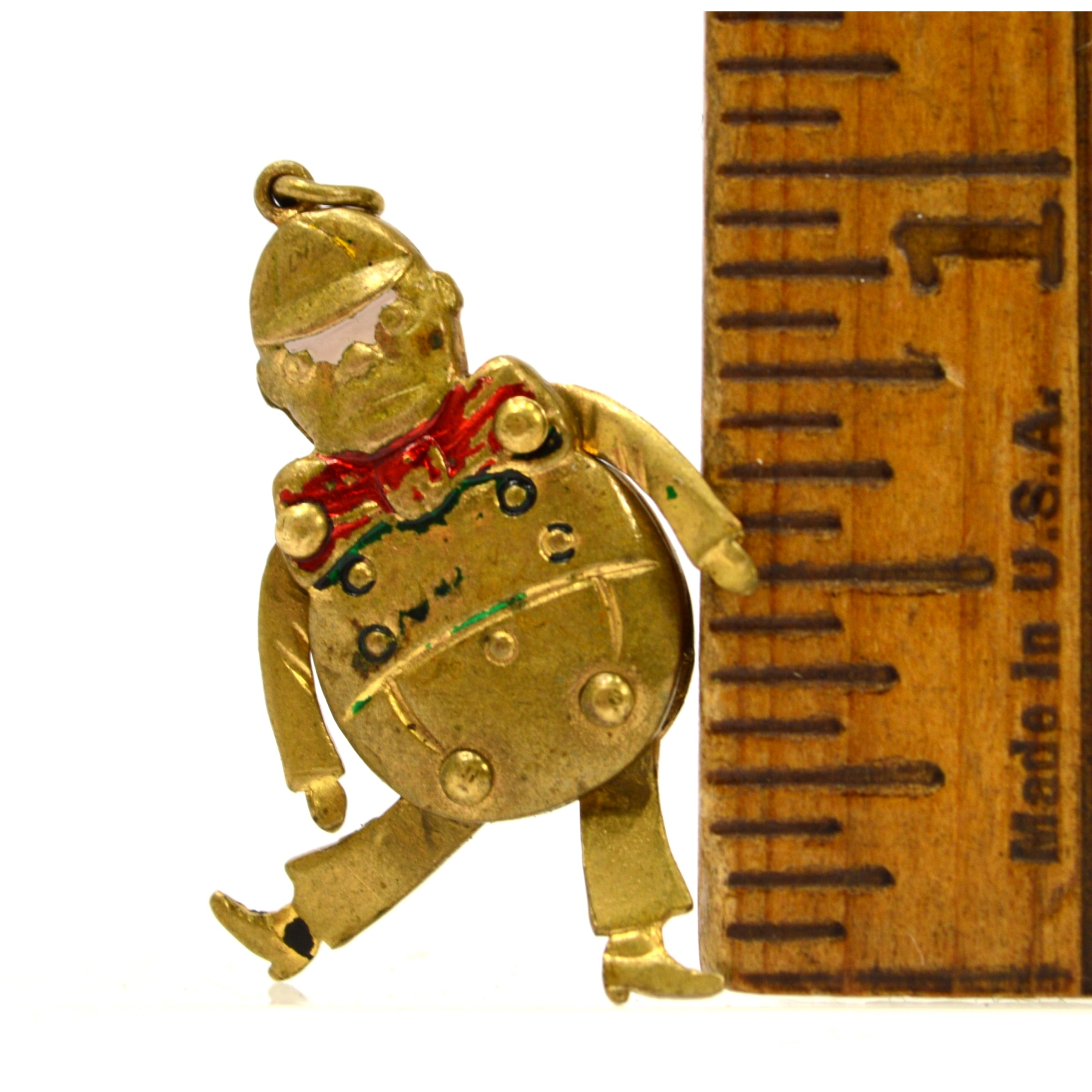 Antique Fairytale Humpty Dumpty Charm Bracelet with Articulated Limbs in Gold Gilt - Perfect for Jewelry Making, DIY Crafts, and Vintage Style Accessories