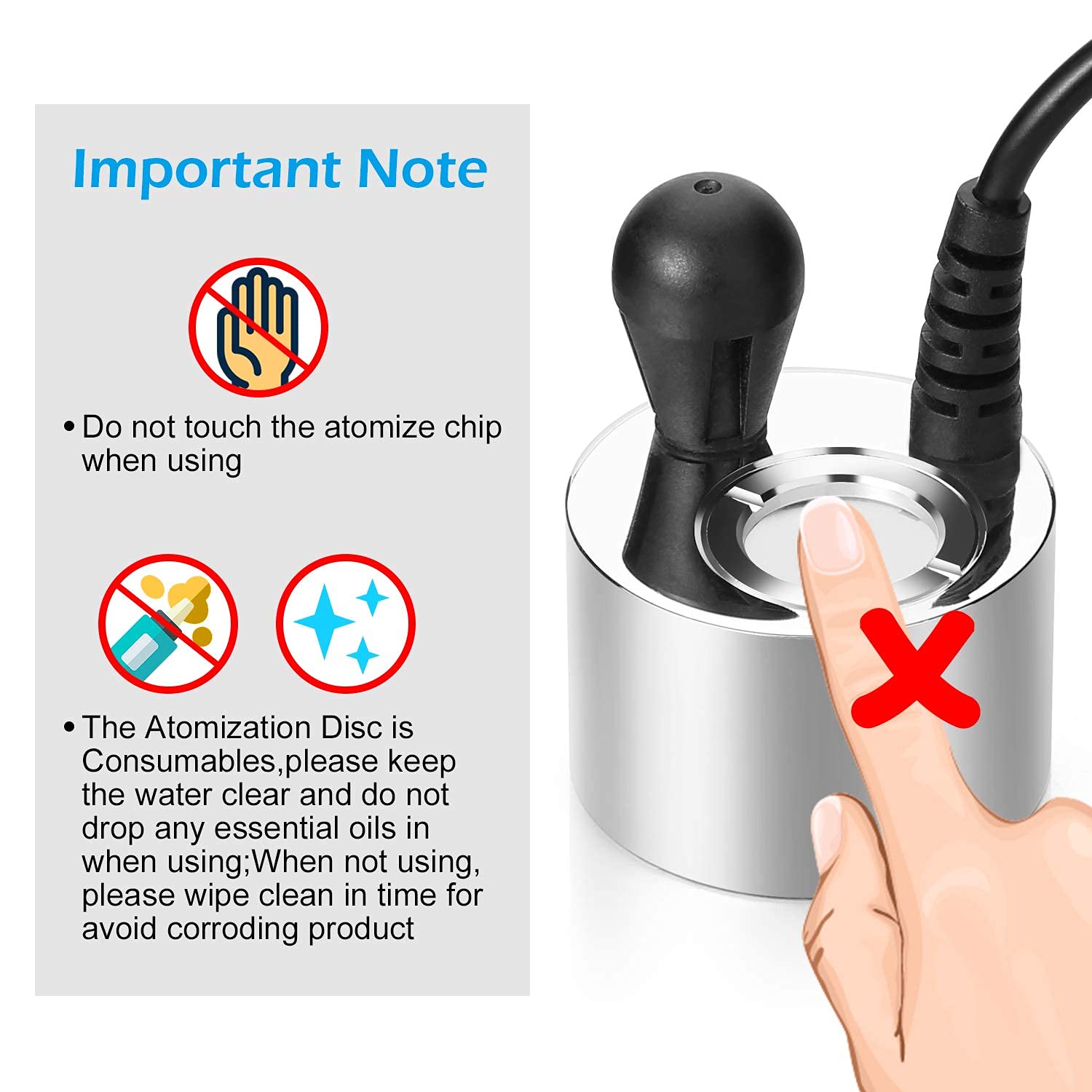 FITNATE Upgraded Water Mist Maker with Floating Splash Guard - Perfect for Humidifiers, Indoor Fountains, and Home Decor