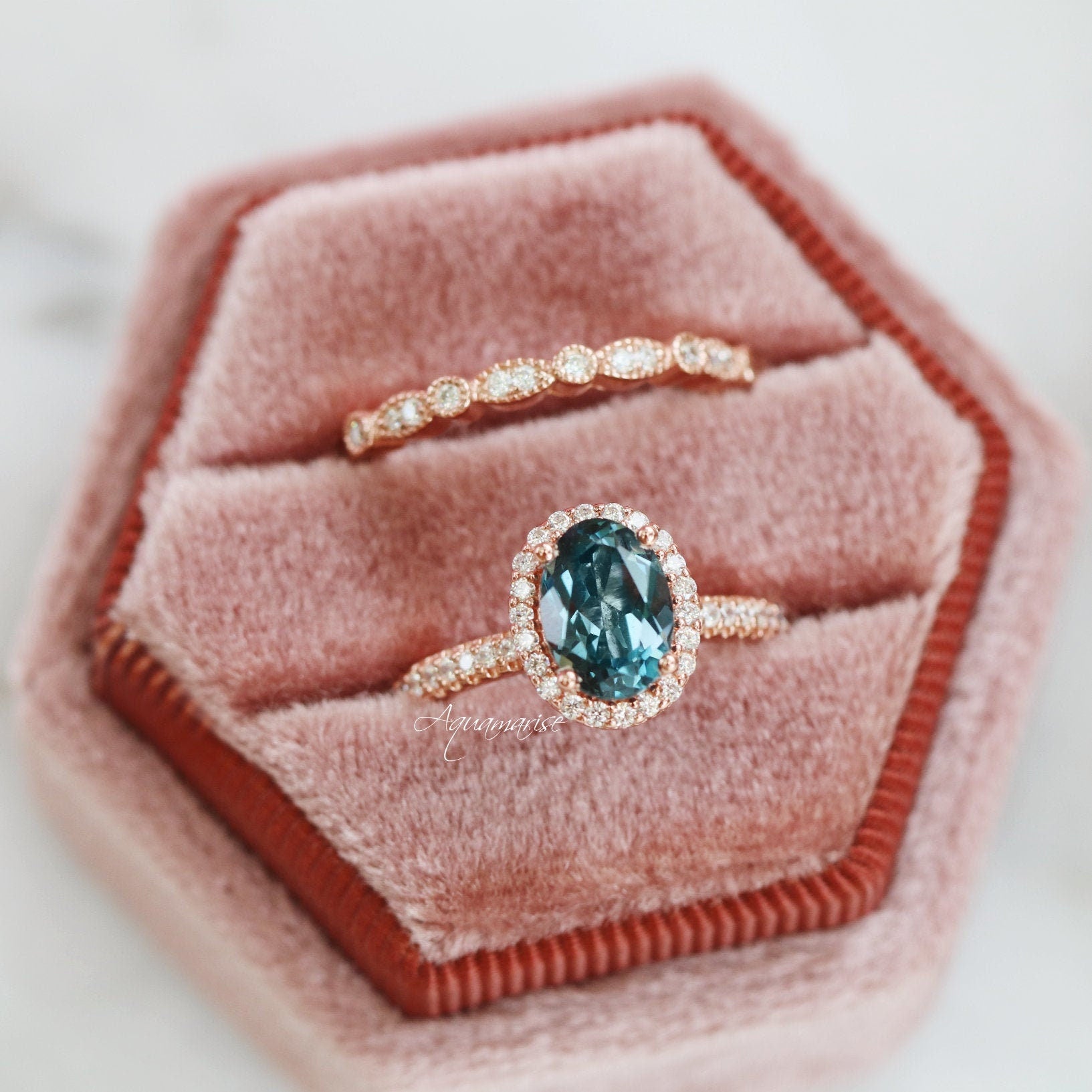 14K Solid Rose Gold Iris Oval London Blue Topaz Engagement Ring – Perfect for Proposals, Anniversaries & Special Occasions