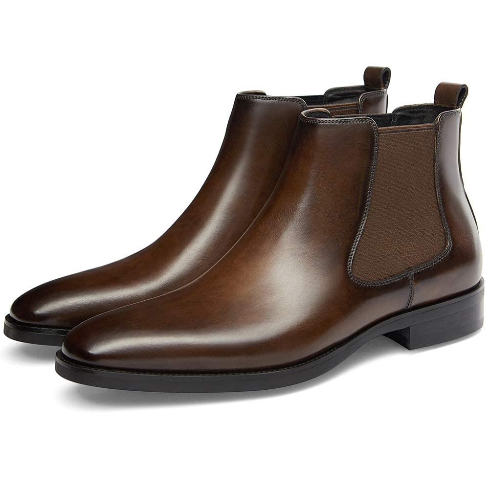 GIFENNSE Men's Leather Chelsea Boots - Stylish Dress Boots for Casual & Formal Wear - Perfect for Office, Parties & Everyday Outfits