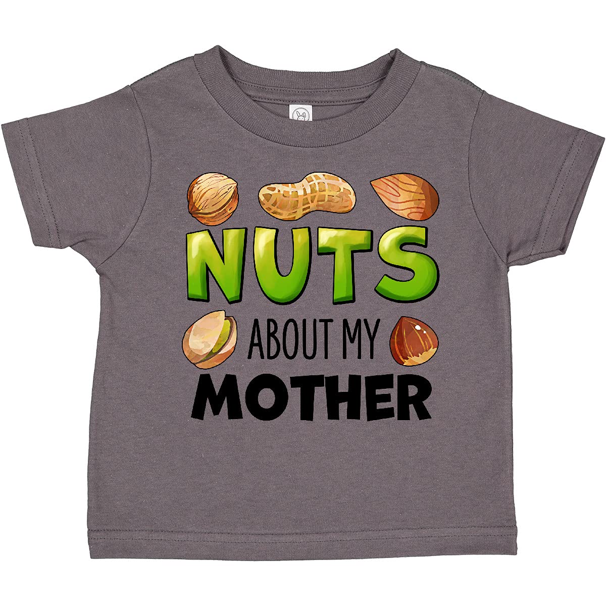 Inktastic 'Nuts About My Mother' Peanut Almond Pistachio Toddler T-Shirt - Cute Funny Kids Tee for Mother's Day, Family Photos & Casual Wear