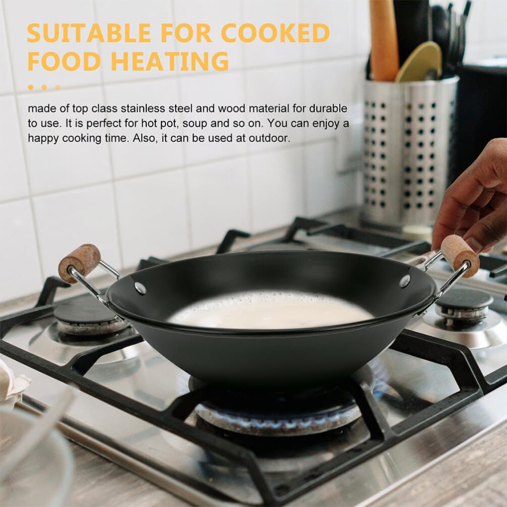 Premium Stainless Steel Griddle Pan Set - 2-Piece Large Wok Pan with Lid, Cast Iron Wok & Non-Stick Skillet for Stir Fry, Sautéing & Asian Cooking | Perfect for Home Chefs & Commercial Kitchens