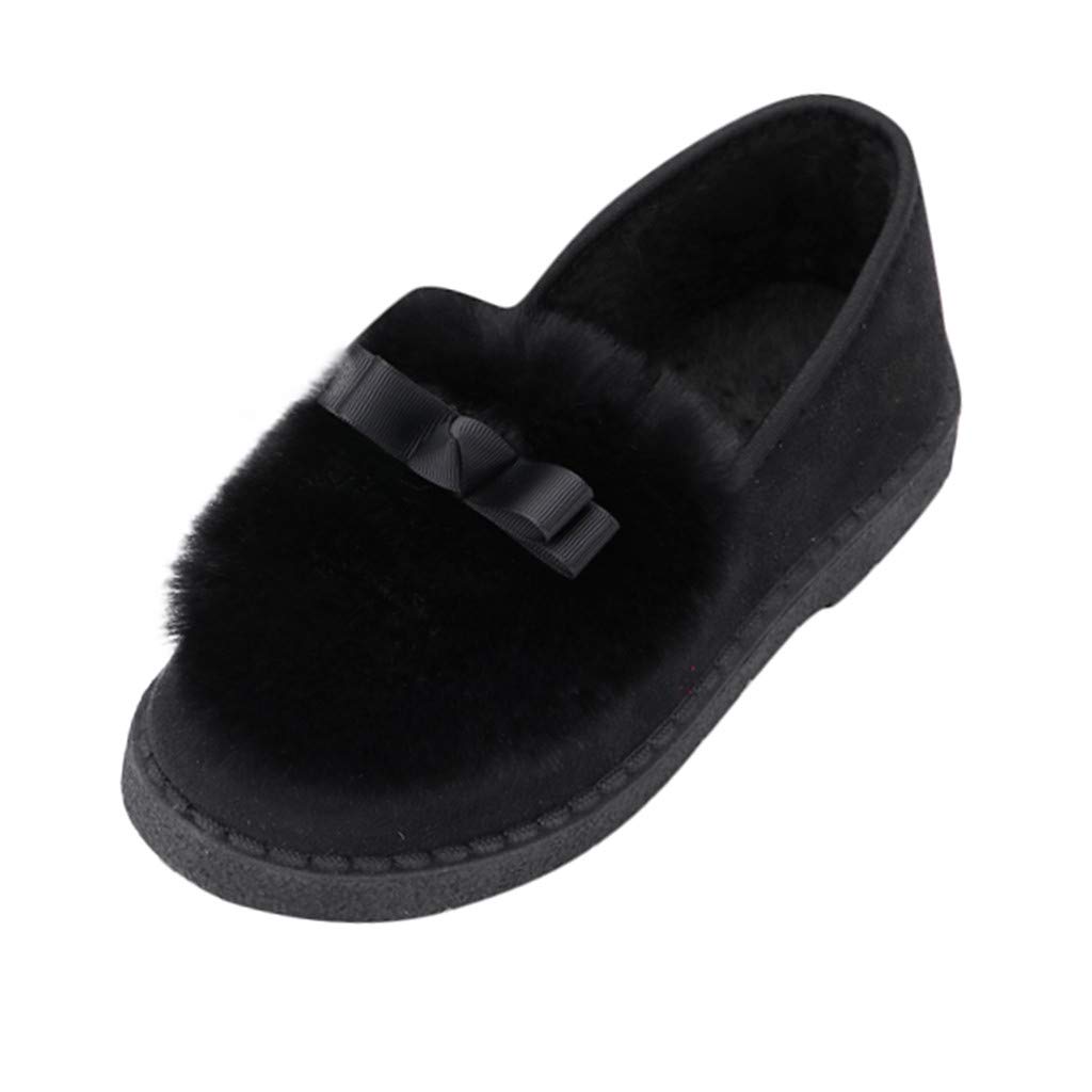 Vedolay Women's Winter Boots - Fashionable Pea Shoes with Soft Cotton Lining & Bow Detail - Warm & Cozy Slip-On Slippers for Indoor/Outdoor Use - Perfect for Home, Office & Winter Travel