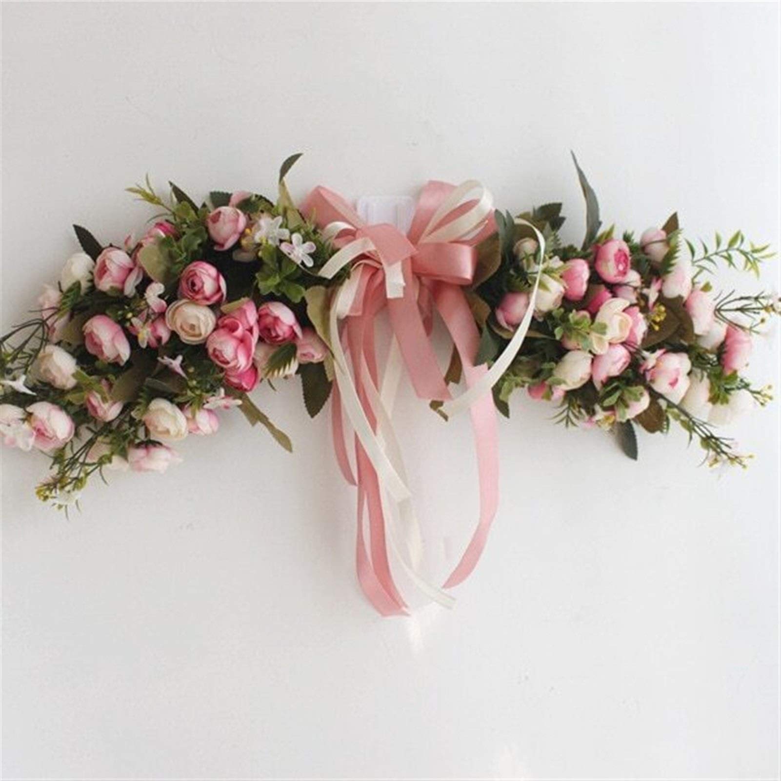 LAIQIAN Artificial Rose Peony Flower Garland - European Style Lintel Wall Decor, Wedding Home Christmas Wreath for Door Decoration (Lintel Rose Color) | Perfect for Weddings, Home Décor, Christmas & Seasonal Celebrations