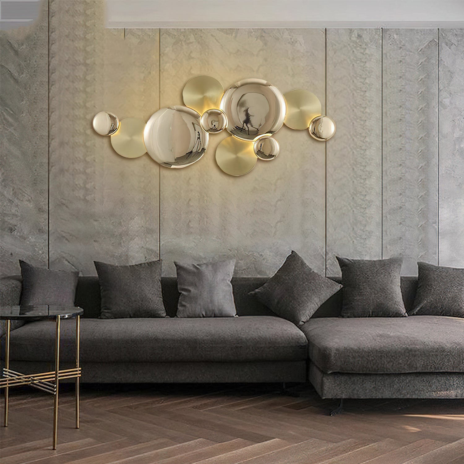 Golden Family Wall Light - Elegant Home Decor for Living Room, Bedroom, and Hallway - Perfect for Ambient Lighting and Stylish Interior Design