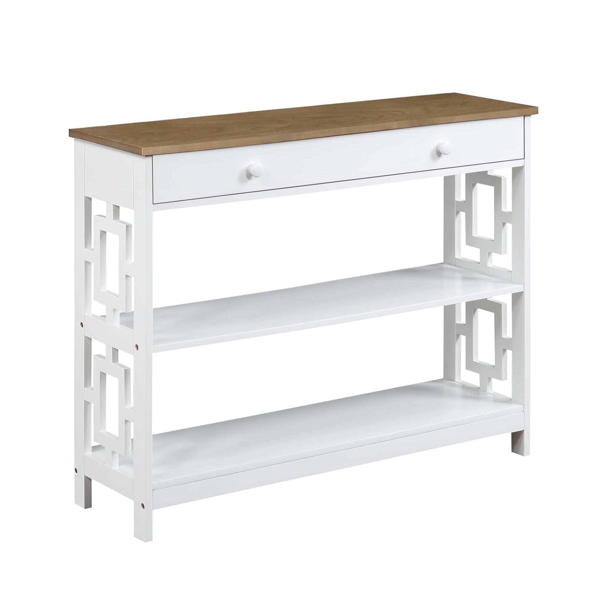 Ergode Town Square 1-Drawer Console Table with Open Shelves - Modern Entryway Sofa Table for Hallway, Living Room & Bedroom Storage Solution