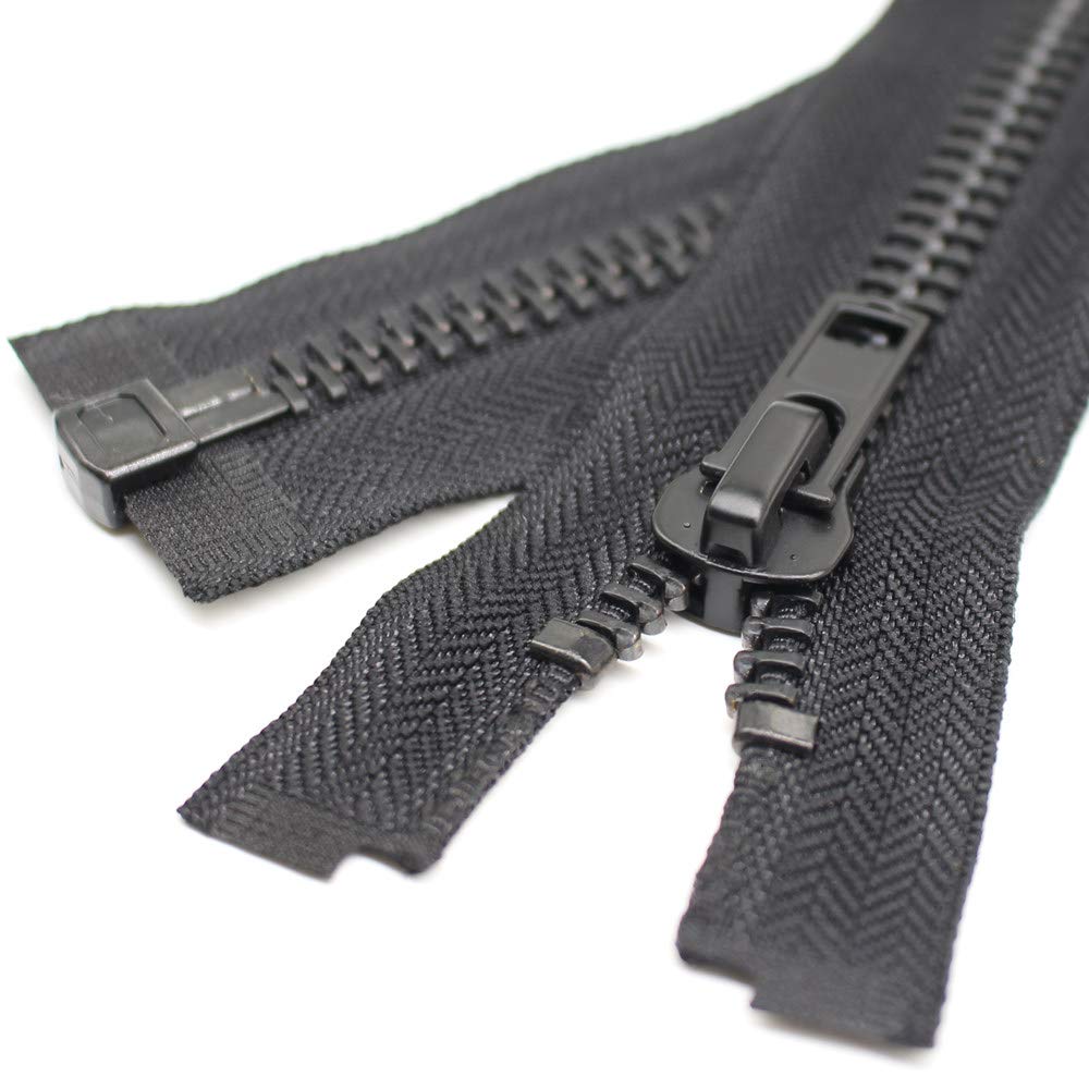YaHoGa #10 16 Inch Heavy Duty Black Nickel Separating Jacket Zipper - Large Y-Teeth Metal Zippers for Sewing Coats, Jackets & DIY Crafts | Perfect for Outerwear, Winter Coats & Fashion Accessories