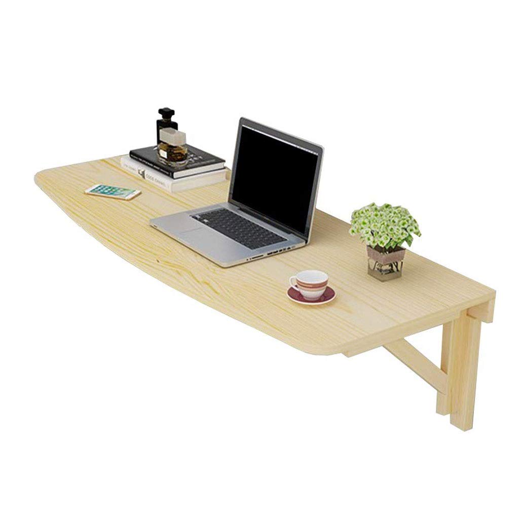 Solid Wood Folding Wall-Mounted Table - Space Saving Dining Desk, Study Table & Computer Workstation for Small Apartments, Dorms & Home Offices