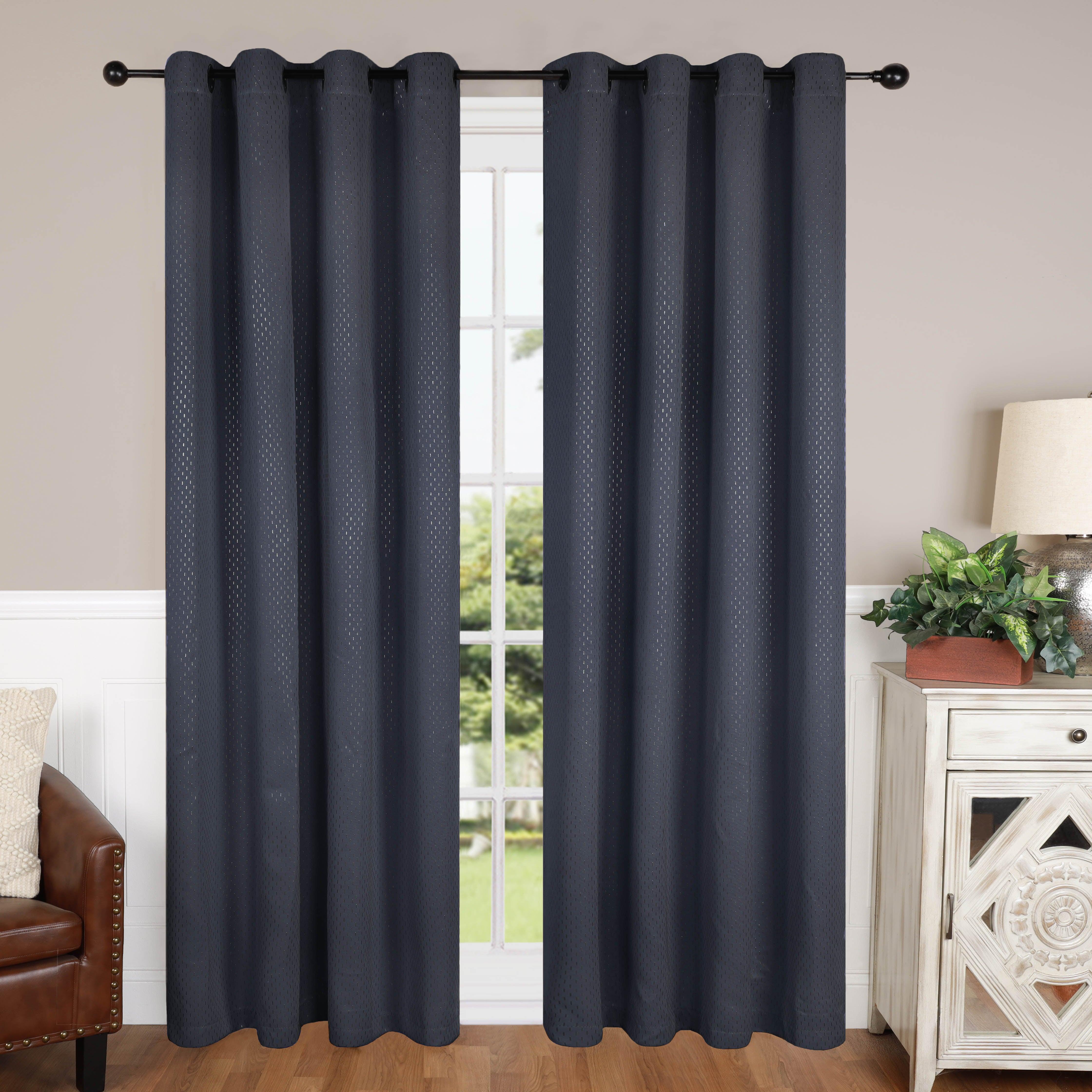 Blackout Curtain Panels with Grommets - Solid Shimmer Fabric for Bedroom & Living Room - Light Blocking & Noise Reducing Window Treatments for Home & Office