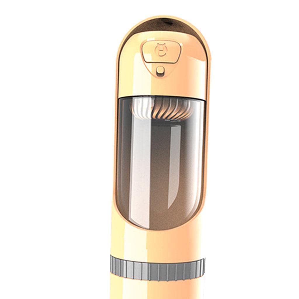 SECRET DESIRE Portable Water Bottle for Dogs & Cats - Travel-Friendly Drinking Dispenser & Food Feeder in Yellow, Ideal for Outdoor Adventures & Daily Walks