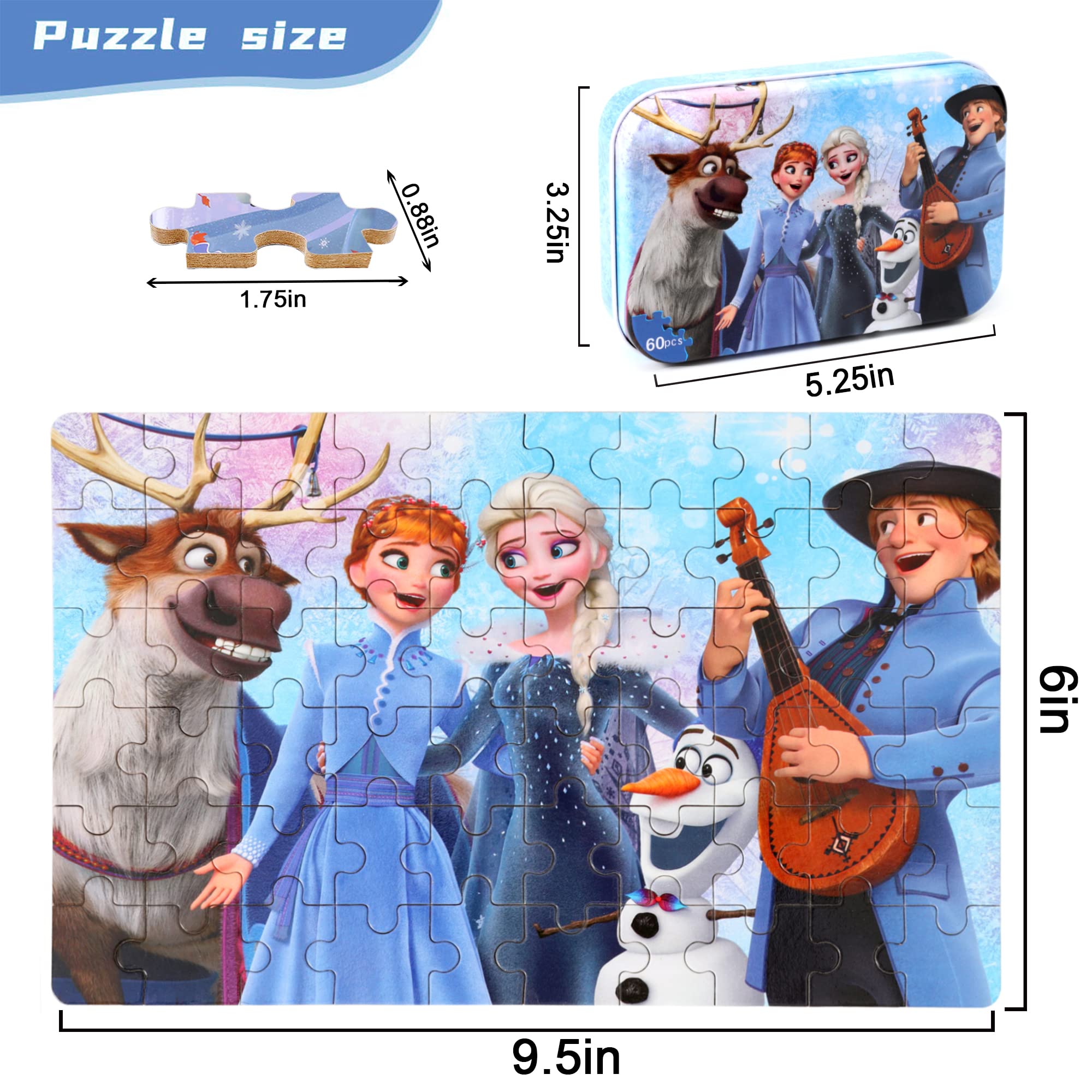 60-Piece Educational Jigsaw Puzzle for Kids Ages 3-8 | Durable Metal Box Storage | Learning Toys for Boys & Girls | Perfect Gift for Birthdays & Classroom Activities