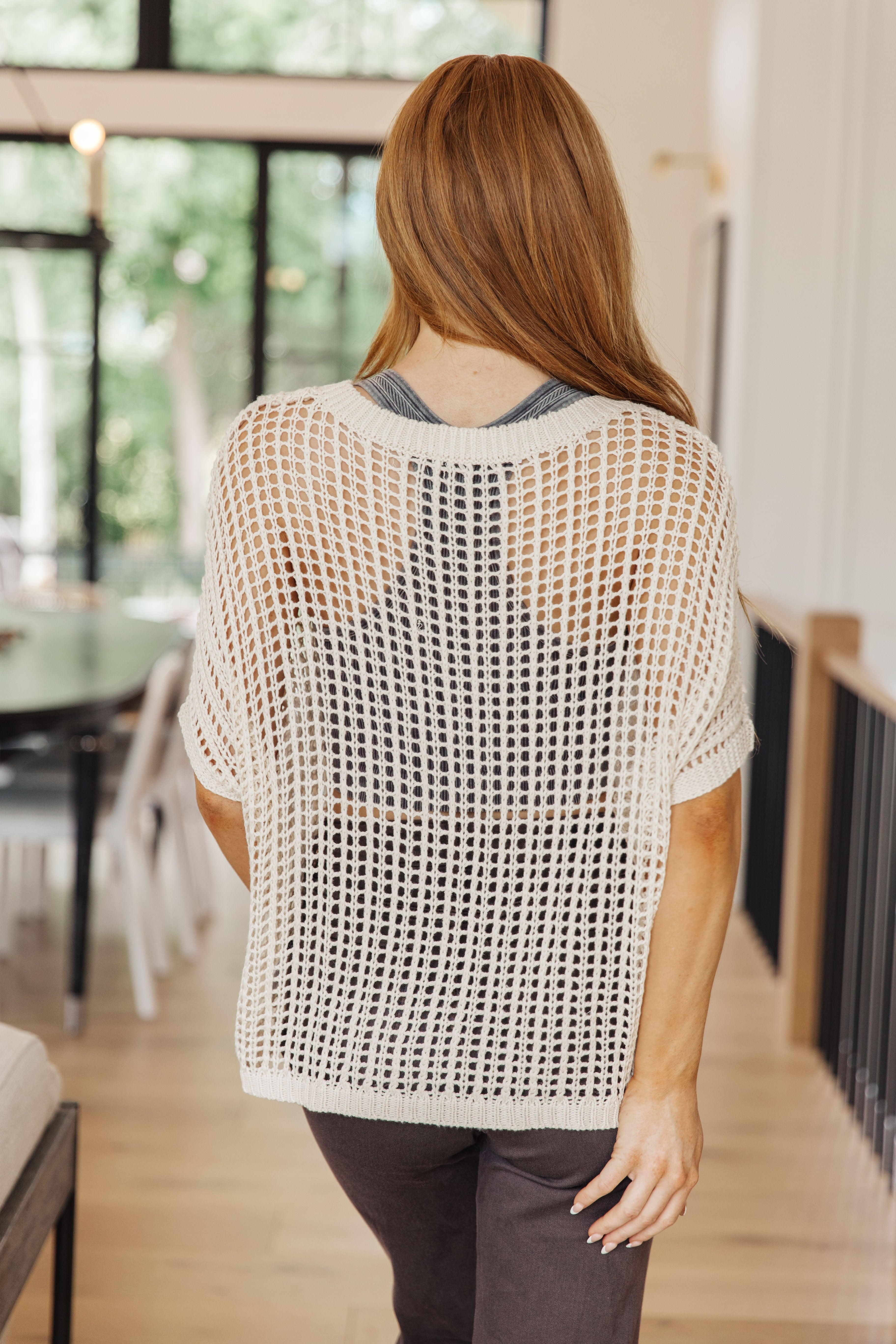 Coastal Dreams Cream Fishnet Top - Stylish Boho Beachwear for Summer Outfits & Music Festivals