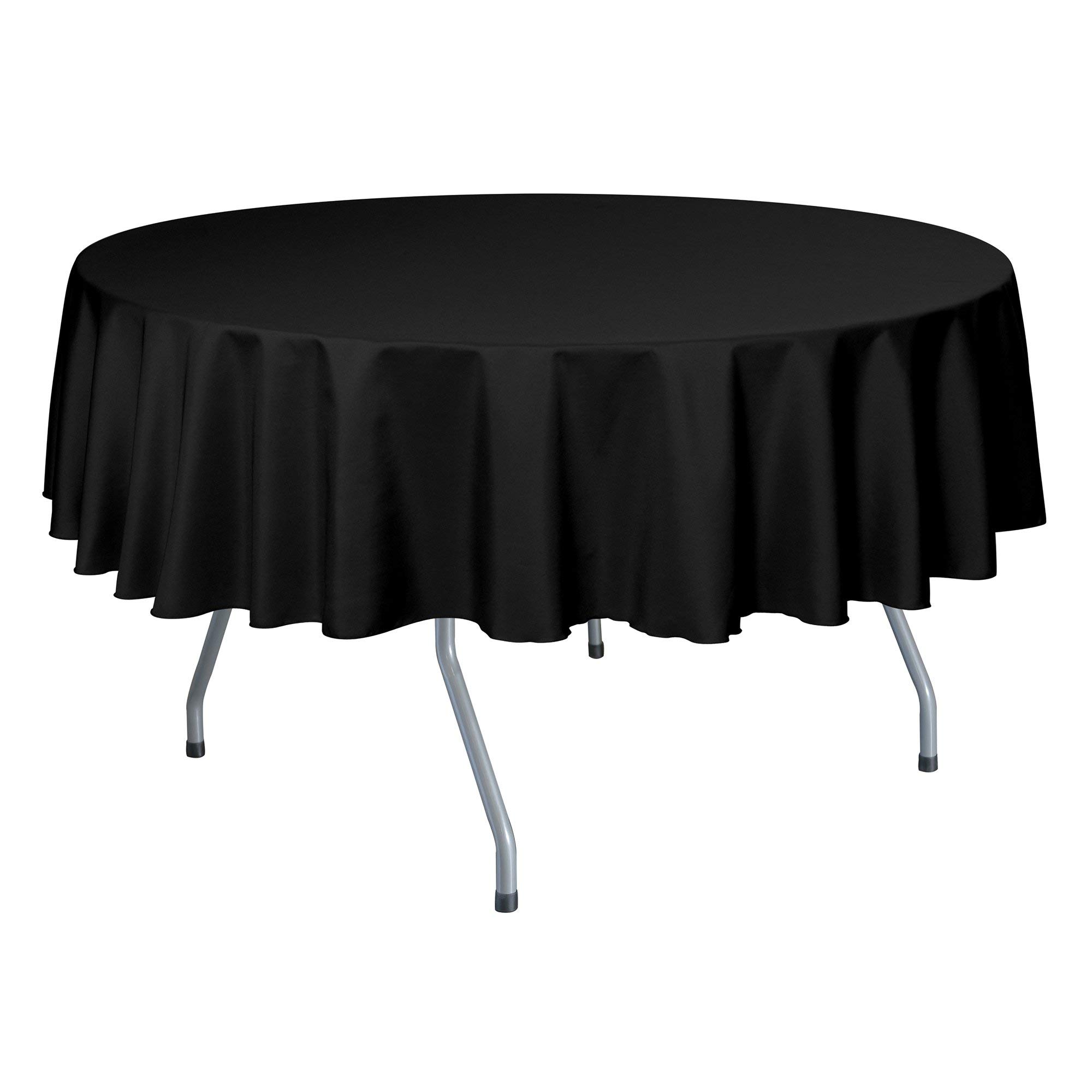 5-Pack 60-Inch Round Polyester Tablecloth Set - Wrinkle & Stain Resistant Linen-Like Fabric - Fits Tables Under 60