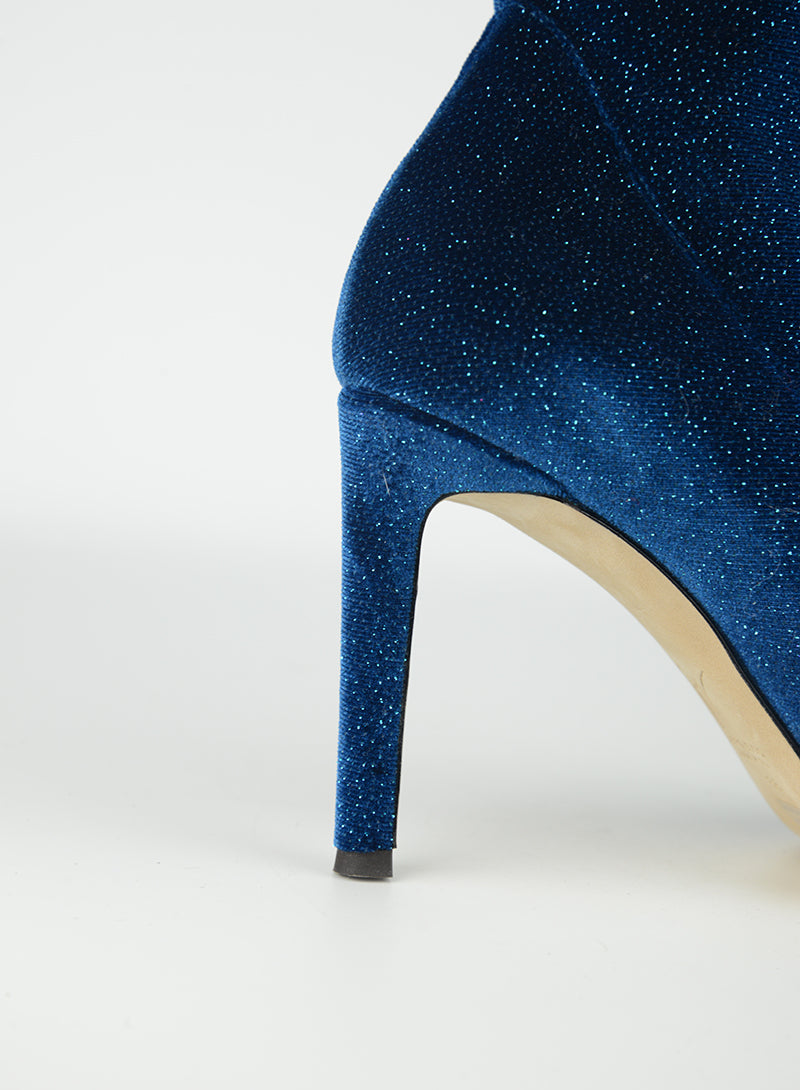 Zanotti Blue Petrol Lurex Tronchetti Boots - Size 36 | Stylish Winter Fashion for Women | Perfect for Parties & Night Out