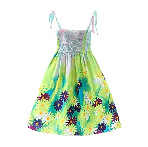 Bohemian Floral Sleeveless Toddler Girls Dress - Straps Beach Princess Outfit for Summer Playdates, Vacations & Photoshoots