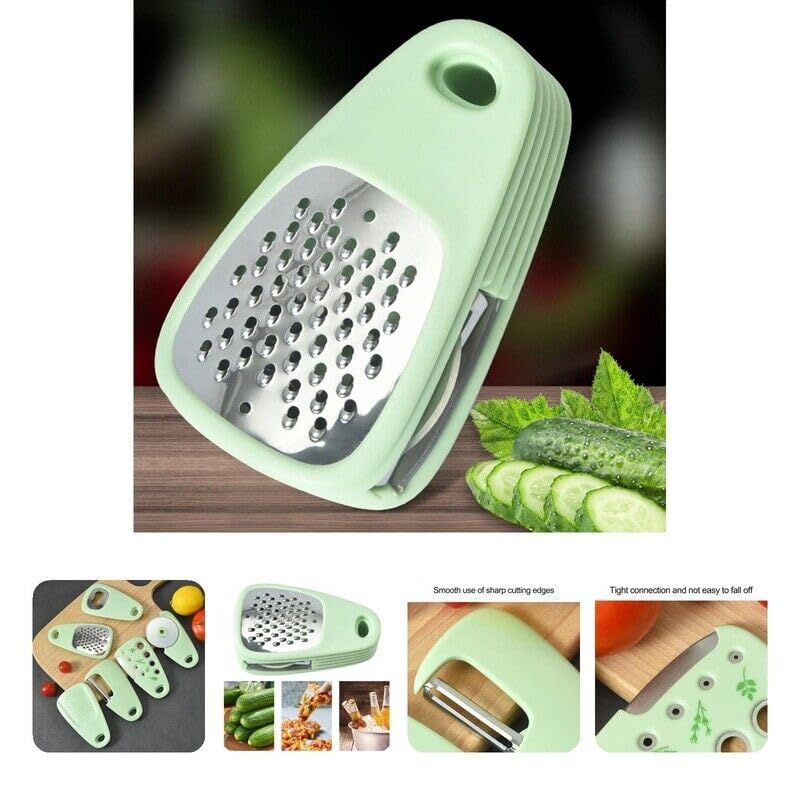 YELONA 6-Piece Multipurpose Kitchen Gadgets Set - Space Saving Cooking Tools with Grater, Peeler, Garlic/Ginger Grinder, Bottle Opener, Pizza Cutter & Herb Stripper - Perfect for Meal Prep, Pizza Nights & Small Kitchens