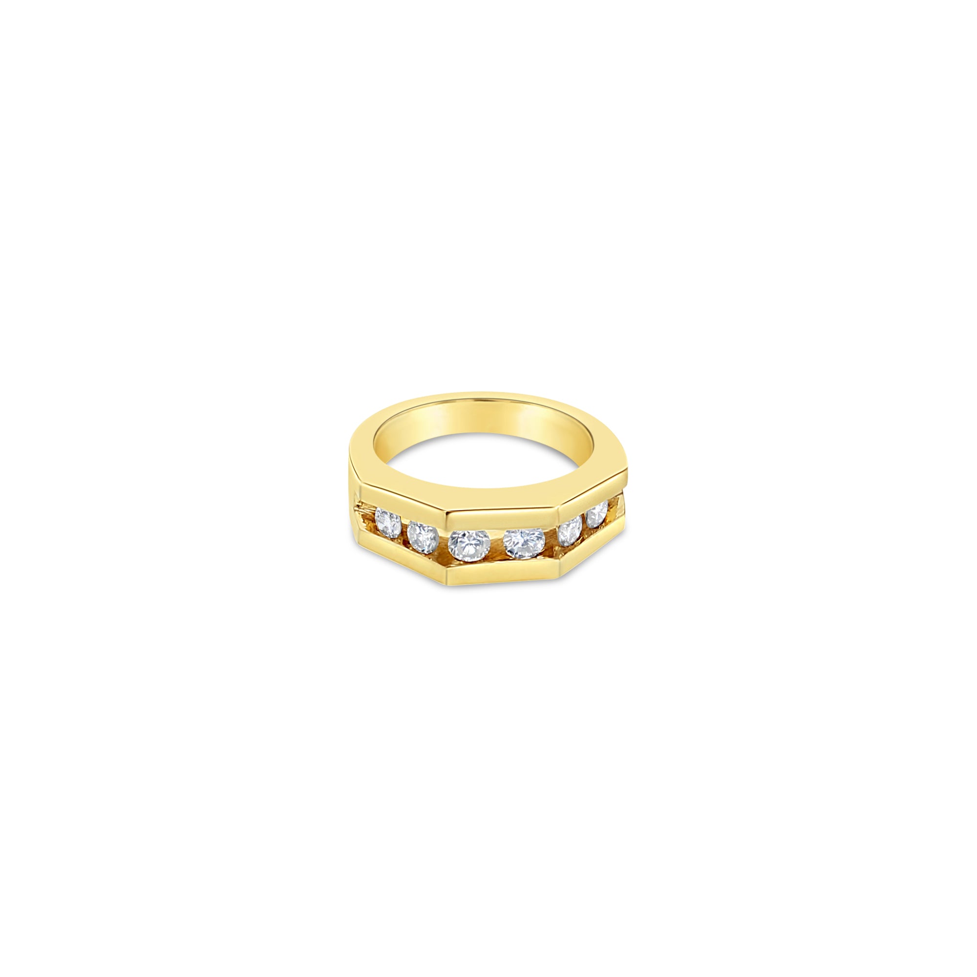 0.65cttw Angular Diamond Band Ring in 14k Yellow Gold - Elegant Wedding, Anniversary, or Promise Ring for Women