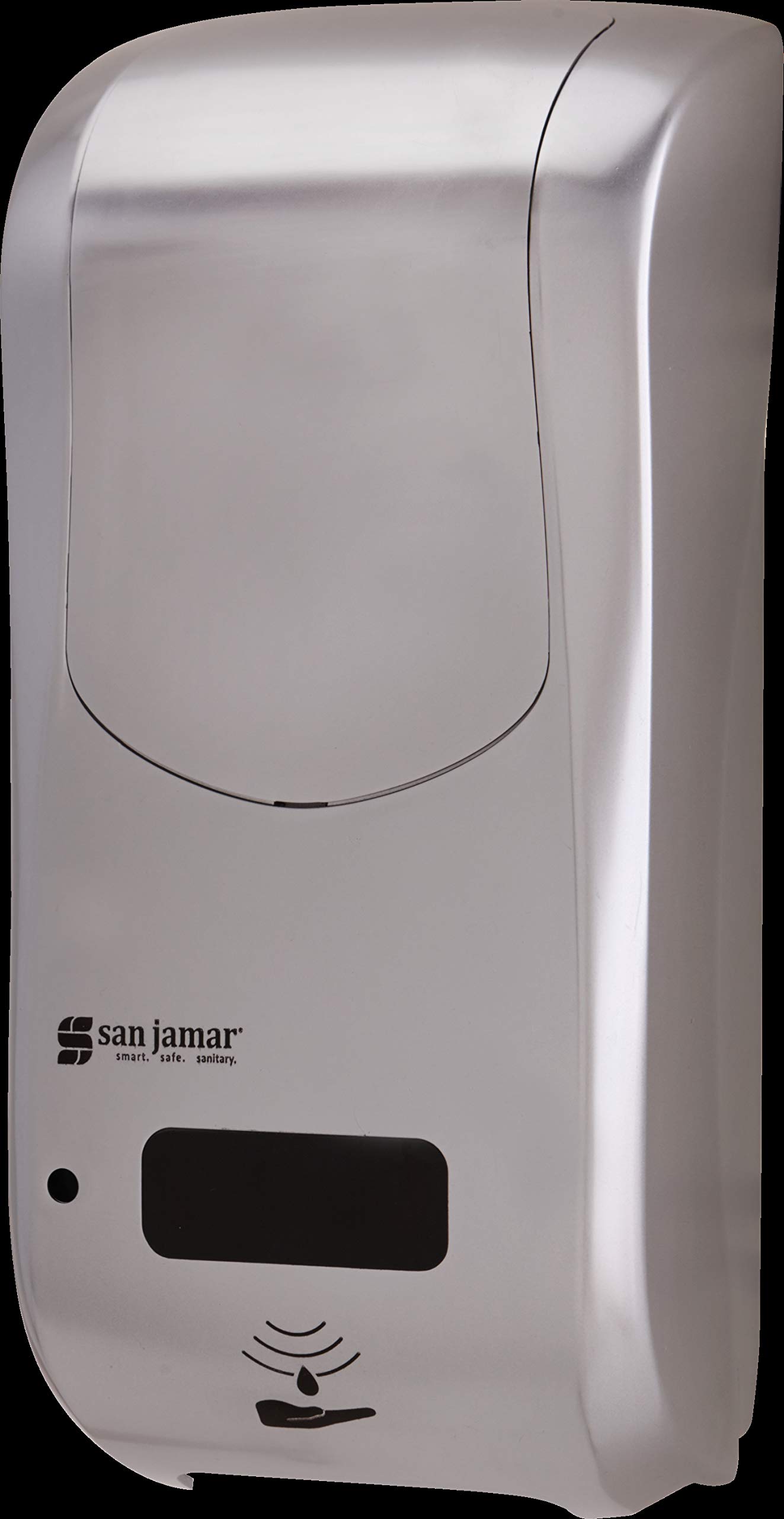 San Jamar Classic Rely Hybrid Electronic Soap Dispenser - 900ml Touchless Hand Sanitizer & Lotion Dispenser for Bathroom, Kitchen, Restaurant - Stainless Steel Look Plastic Dispenser - Ideal for Home, Office, and Commercial Use