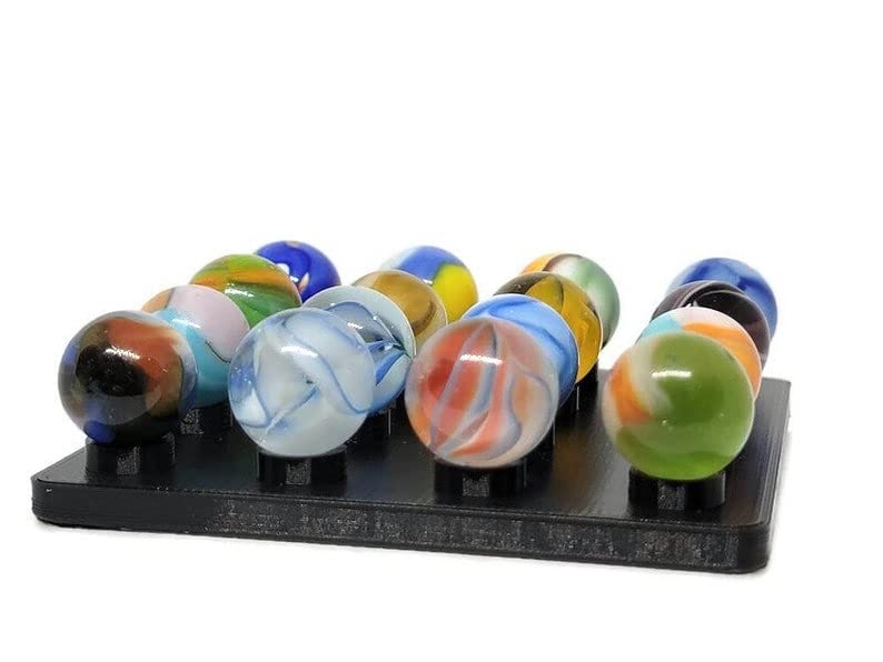 16-Slot Black Marble Display Stand for 5/8