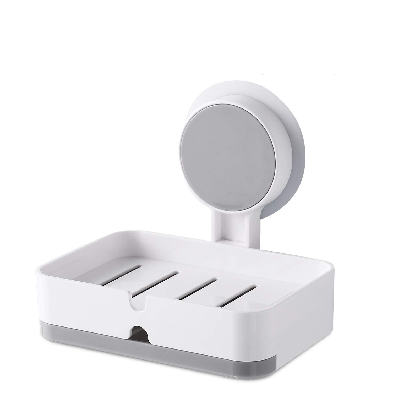 Self-Adhesive Soap Holder for Bathroom - No Drill Wall Mount Soap Stand with Removable Drain Tray, ABS Plastic - Perfect for Shower, Kitchen Sink & RV Use [NR-1348]
