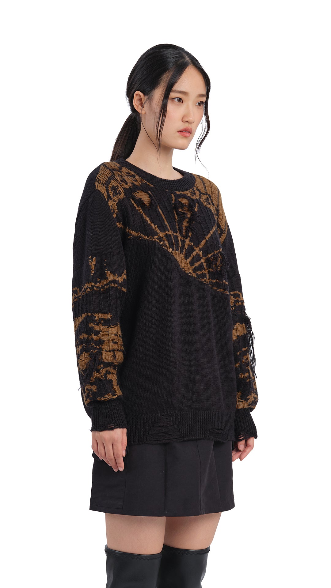Queen Sisi Knitted Sweater for Women - Soft Winter Pullover with Elegant Cable Stitch - Perfect for Casual Outings, Office Wear & Cozy Home Relaxation