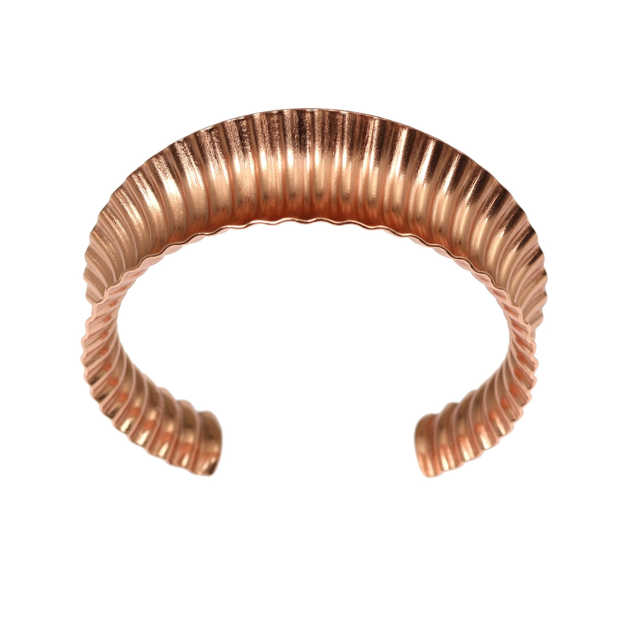 Handmade Corrugated Copper Anticlastic Tapered Cuff Bracelet - Elegant Boho Jewelry for Women, Perfect for Weddings, Parties & Everyday Wear