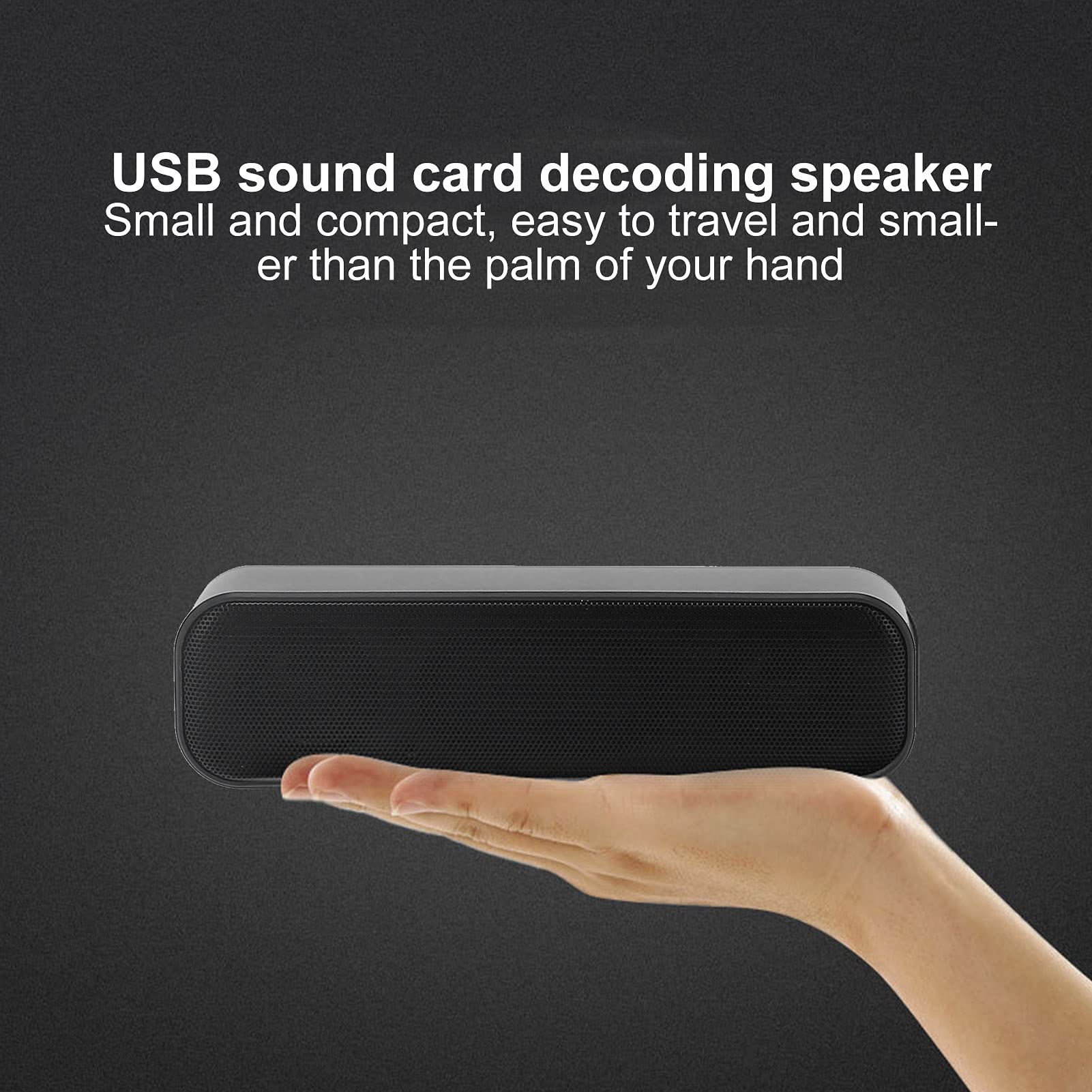 CHEOTIME USB Powered Mini Soundbar Speaker, Compact Stereo Laptop Speakers with Space-Saving Design for PC, Desktop, Dorm, Office, Desk, Restaurant, and Home Entertainment