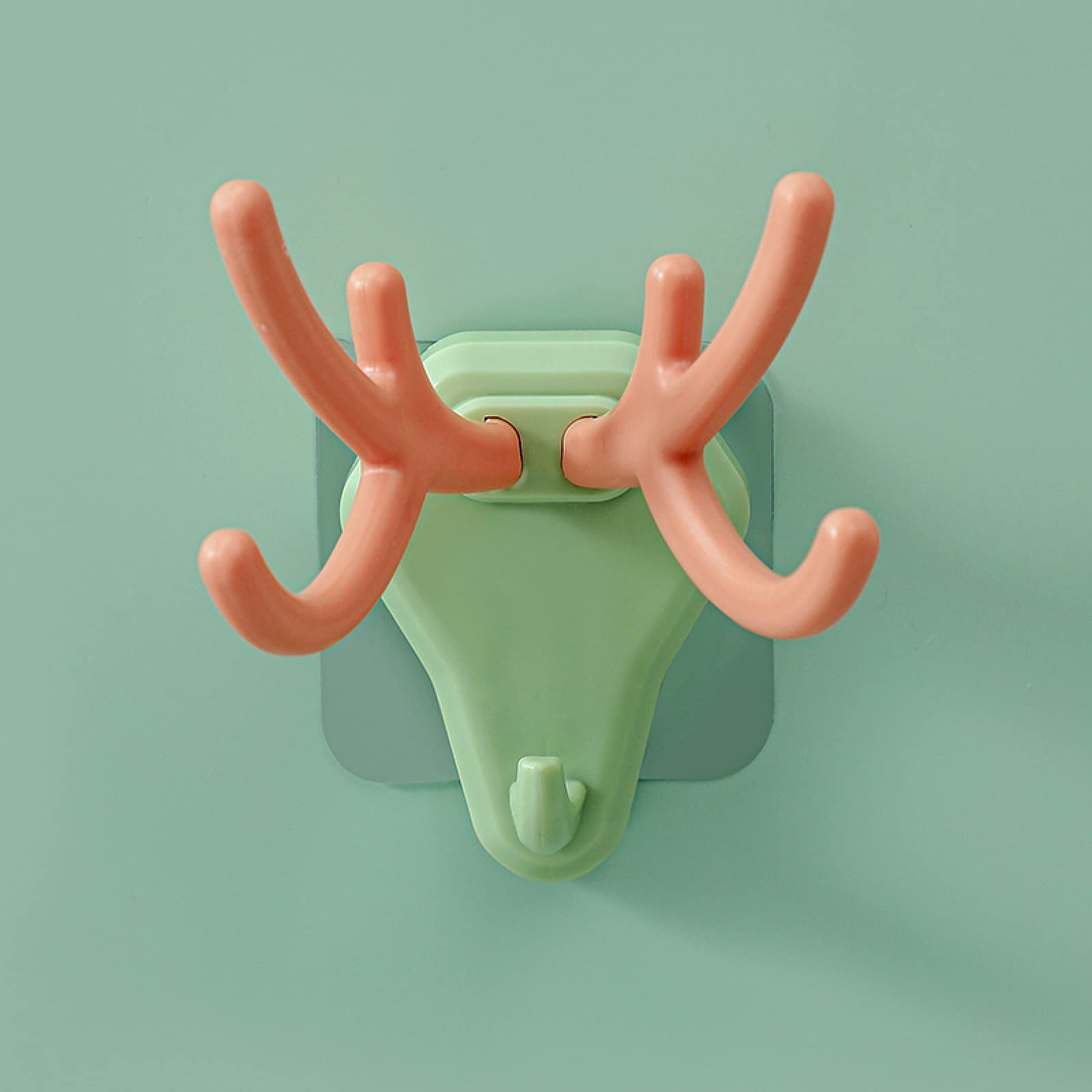5-Pack Self Adhesive Hooks - Heavy Duty Sticky Wall Hooks for Hanging Towels, Hats, Coats & Decor - Strong Door Hooks for Bedroom, Bathroom, Kitchen & Closet Organization (Green, 5.3x7.3cm)