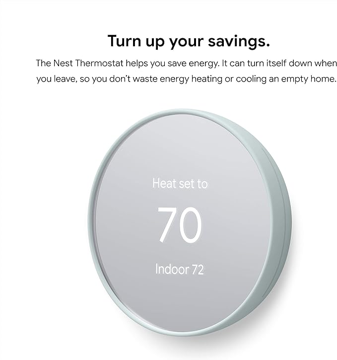 Google Nest Thermostat WiFi Smart Thermostat - Energy Saving Programmable Thermostat for Home, Compatible with Alexa - Perfect for Smart Home Automation & Temperature Control