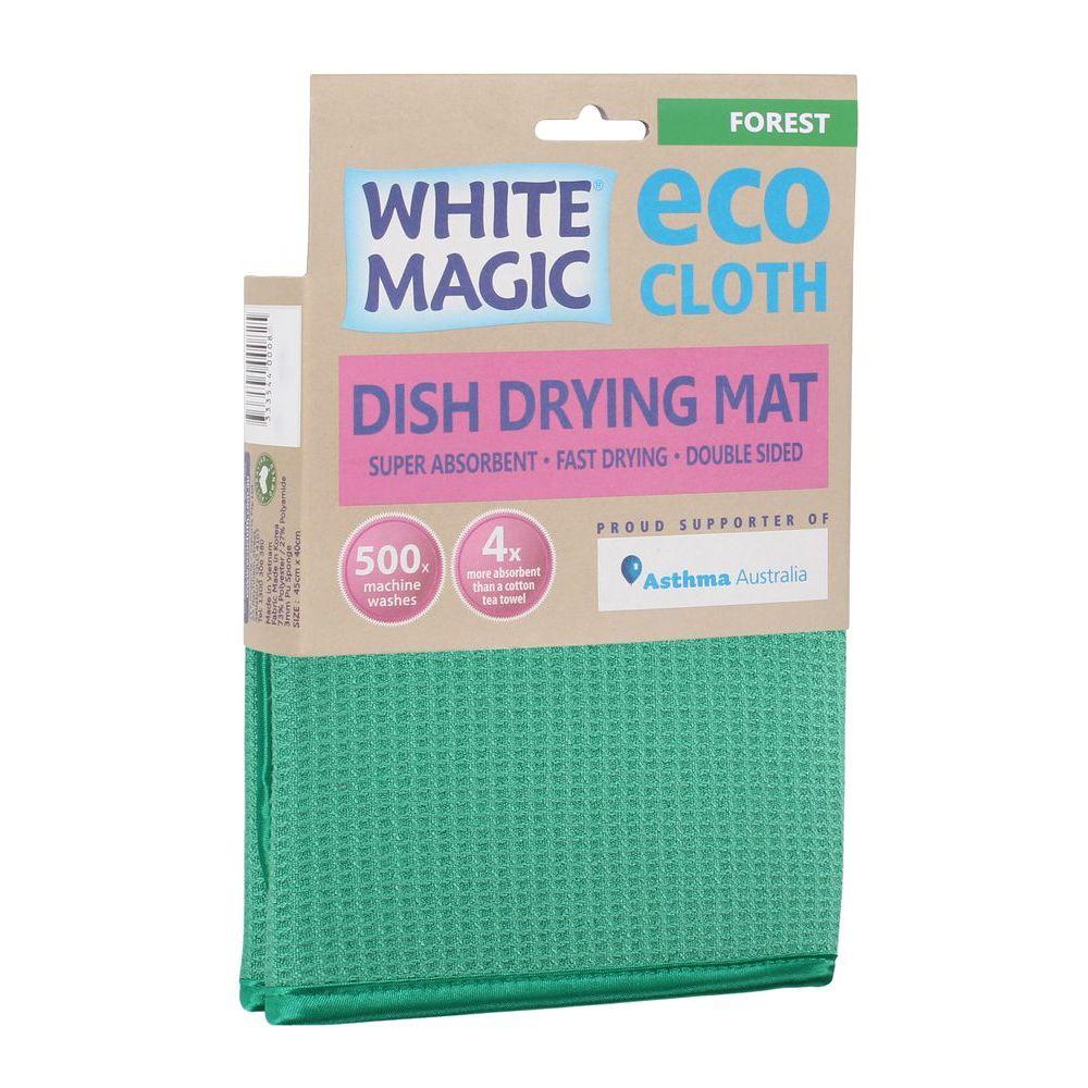 Premium White Magic Microfiber Dish Drying Mat - Super Absorbent, Quick Dry Kitchen Counter Mat for Dishes, Utensils & Glassware - Perfect for Kitchen Countertops, Sinks & Drying Racks (Forest Green)