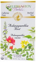 Celebration Herbals Organic Ashwagandha Root Tea - 24 Tea Bags | Stress Relief & Relaxation Herbal Tea for Daily Wellness & Sleep Support
