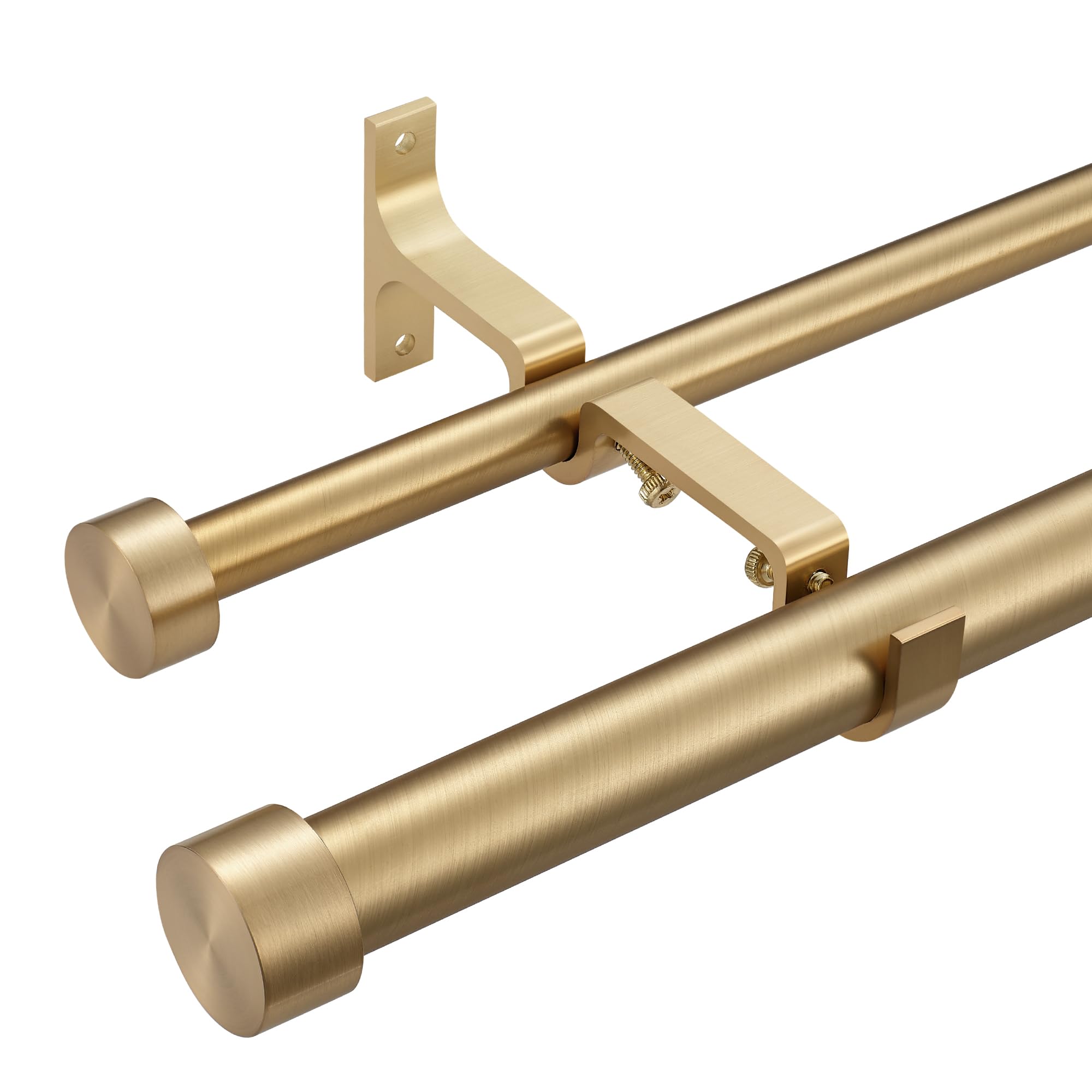 72-144 Inch Adjustable Double Curtain Rod Set - 1