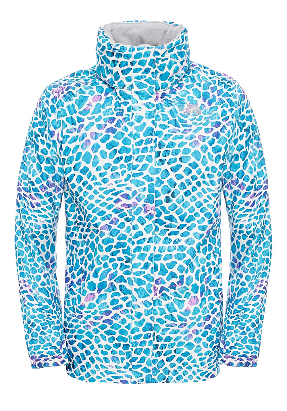 The North Face Kids Girls' Resolve Jacket - Waterproof Windproof Lightweight Outdoor Jacket for Hiking & School, Bluebird Pebble Print, Size XS (6 Little Kids) - Perfect for Playdates, Camping & Winter Adventures
