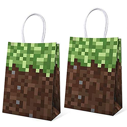 16 PCS Pixel-Themed Party Gift Bags - Birthday Party Favors, Treat Bags & Goody Bags for Kids & Adults - Perfect for Gamer Parties, Candy Giveaways & Birthday Decorations (Ideal for Birthday Celebrations, Game Nights & Themed Events)