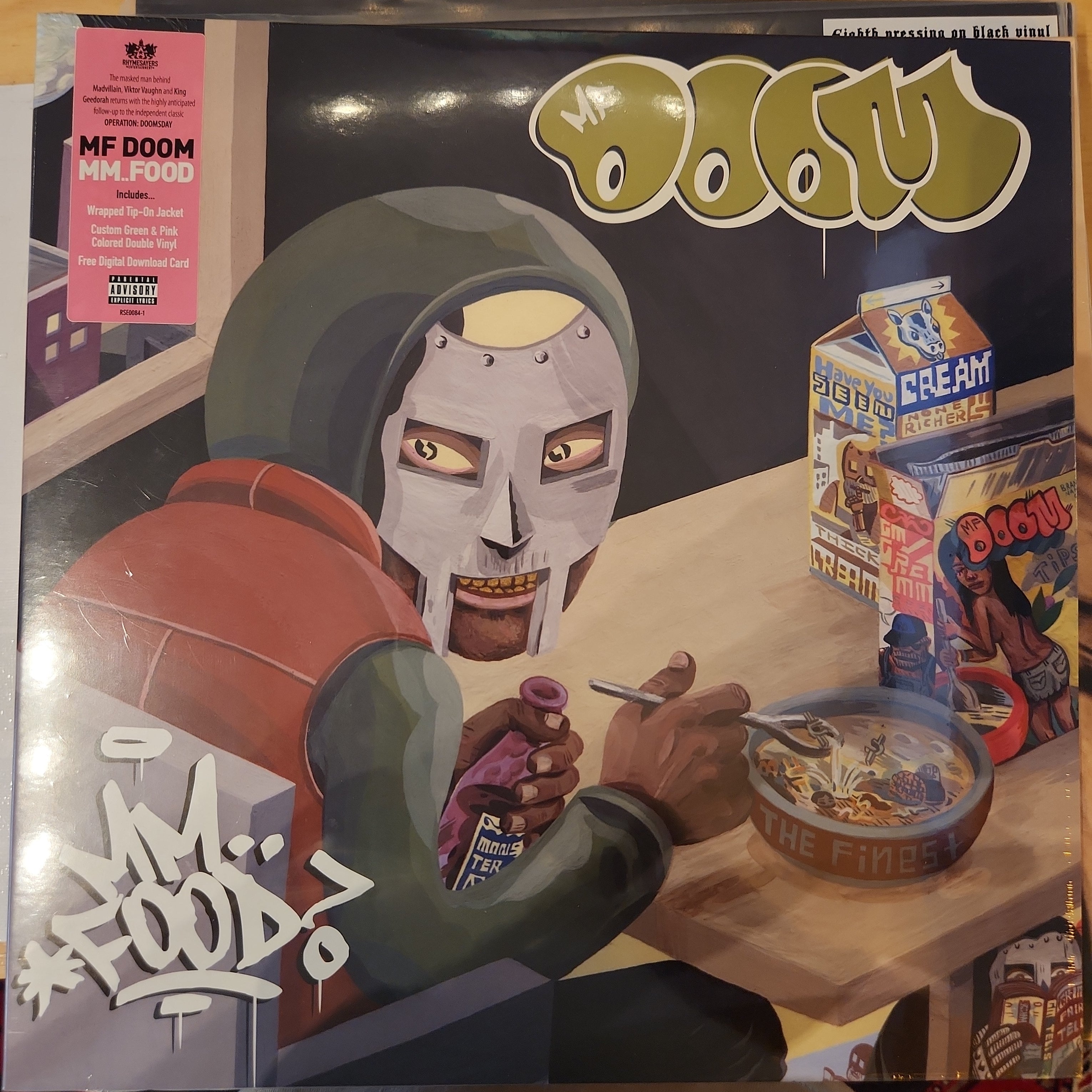 MF Doom MM.. Food? Green and Pink Double Vinyl LP Record - Limited Edition Hip Hop Album for Collectors & Music Lovers, Perfect for Home Listening & DJ Sets