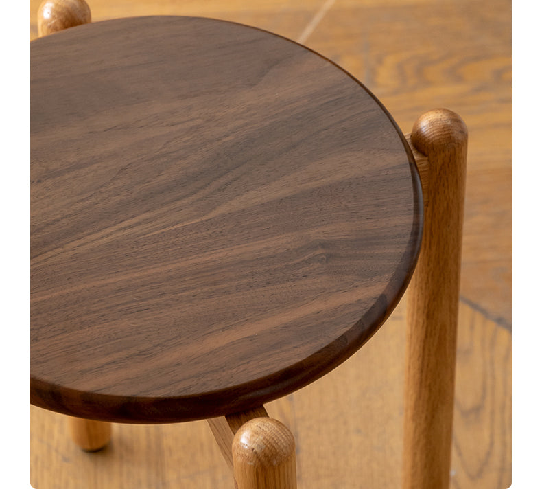 Premium Solid Wood Stackable Stool - Oak, Rubber, Ash, Cherry - Perfect for Home, Office, Kitchen & Outdoor Use