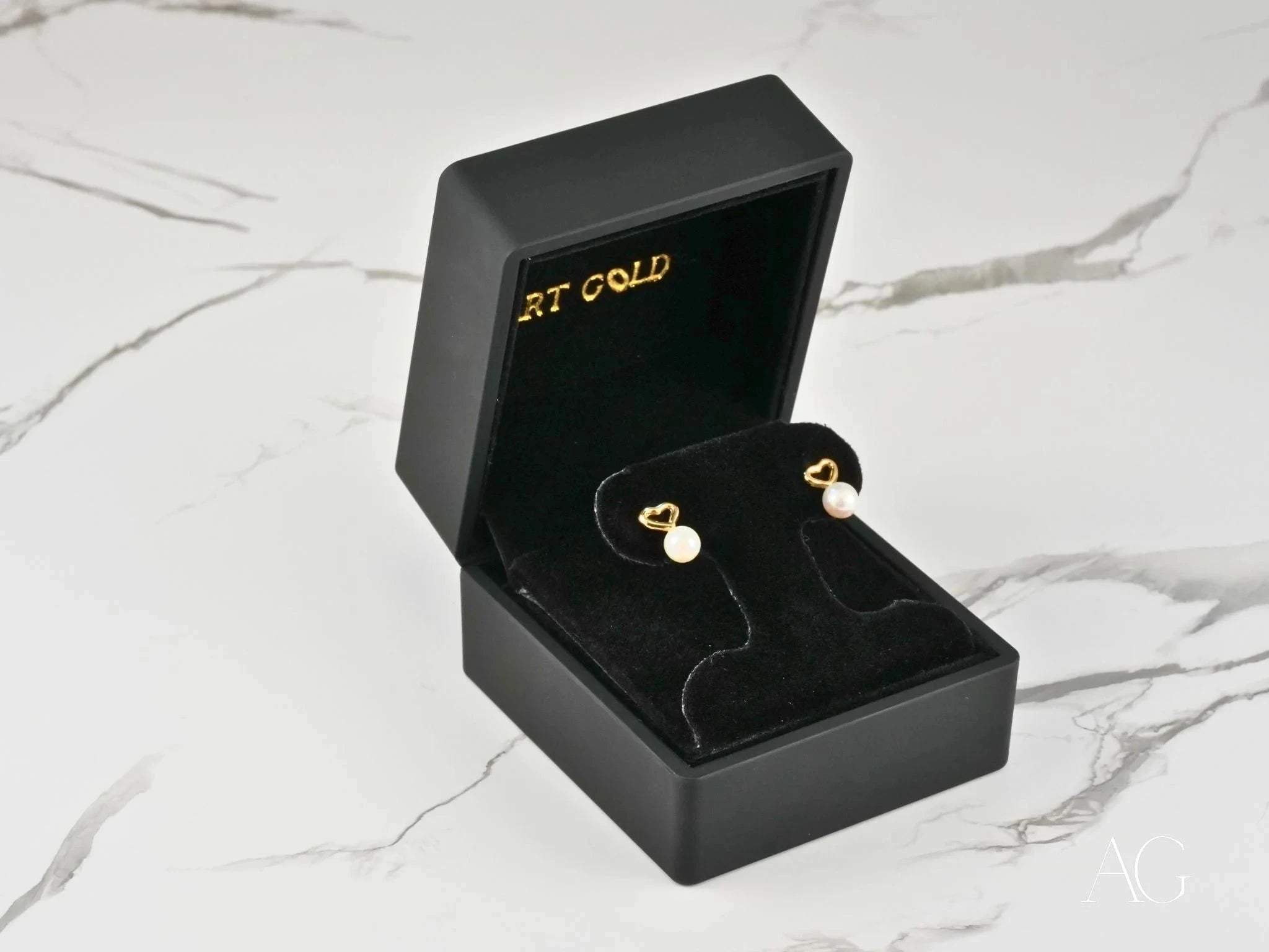 18K Gold Heart & Pearl Drop Earrings for Women - Elegant Dangle Jewelry Gift for Valentine's Day, Anniversary, Wedding & Special Occasions