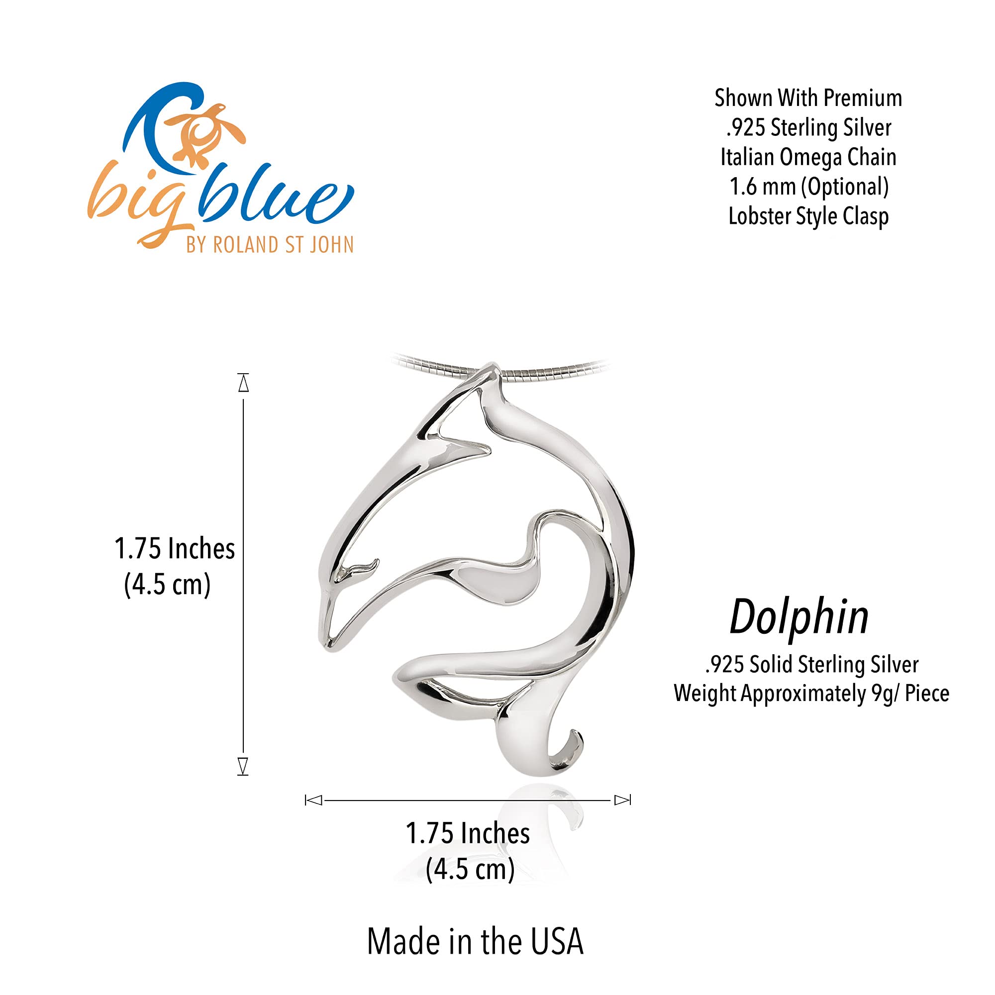 Sterling Silver Dolphin Necklace for Women - Ocean Theme Dolphin Charm Pendant, Sea Life Jewelry Gift for Dolphin Lovers & Divers - Perfect for Beach Vacations, Marine Enthusiasts & Ocean-Inspired Fashion