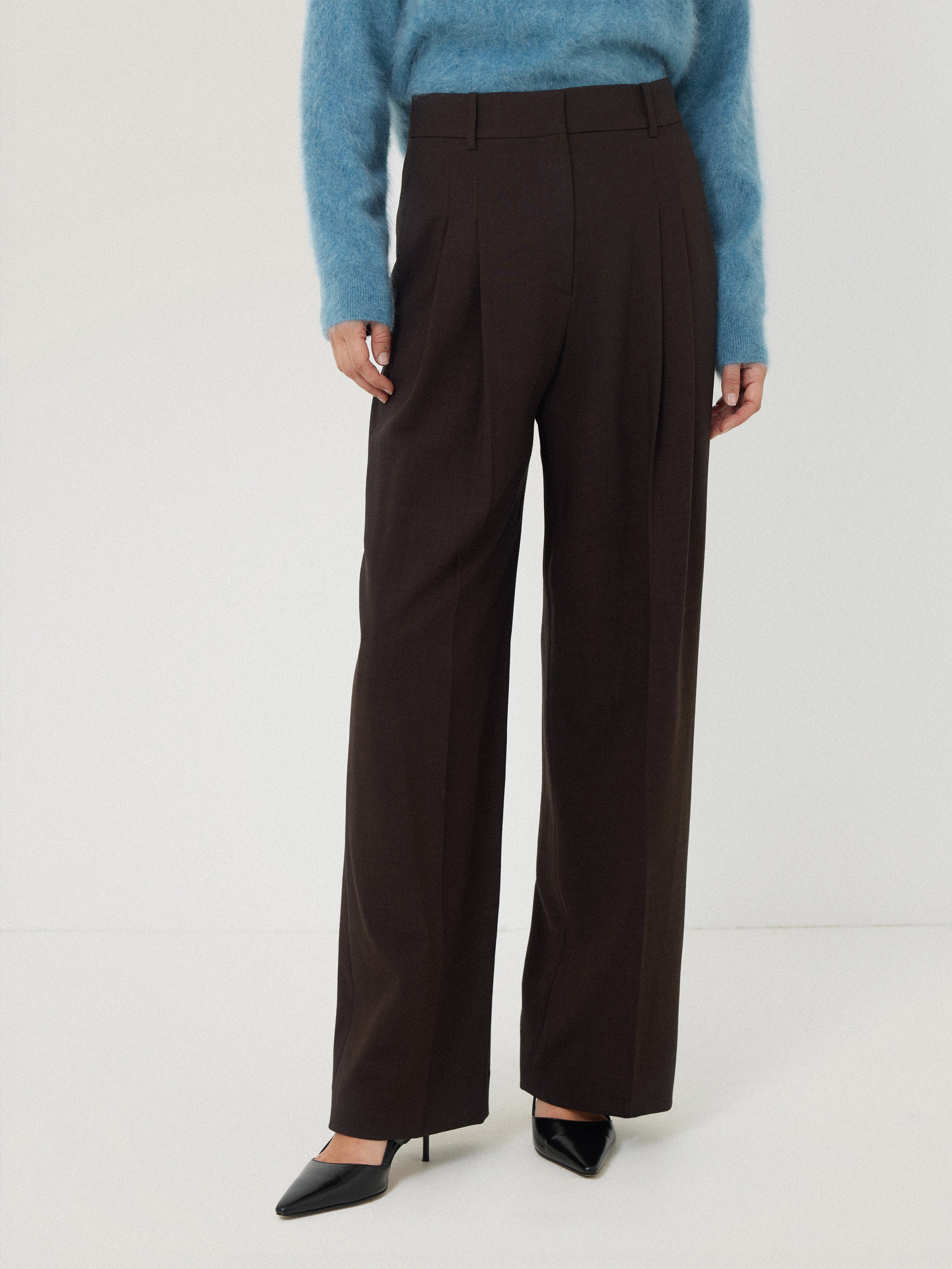 Kemp Crosshatch Trouser Pants for Men | Classic Brown Casual Dress Pants | Perfect for Office, Business Meetings & Smart Casual Outfits