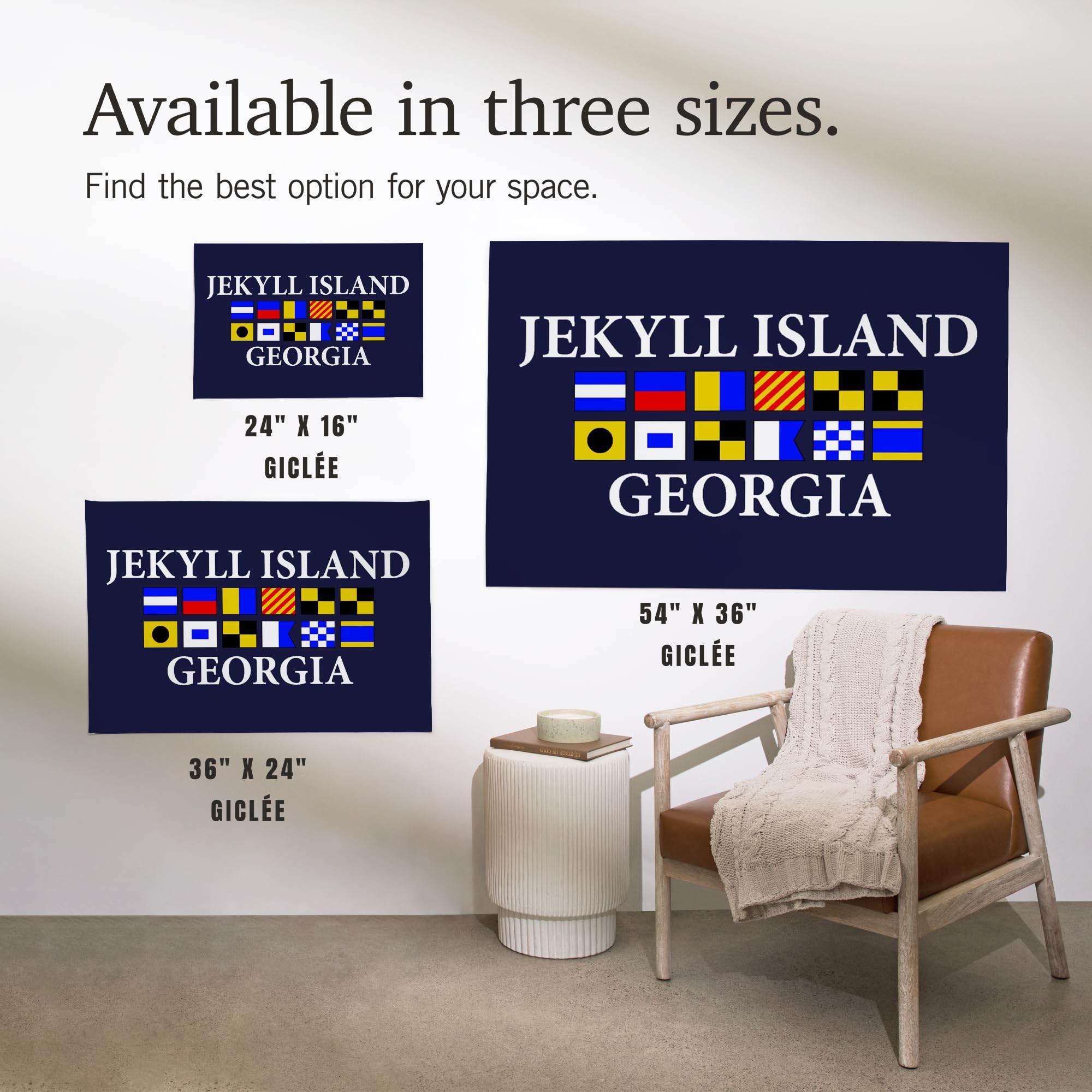 Lantern Press 16x24 Inch Giclee Print - Coastal Jekyll Island Georgia Nautical Flags Wall Art | Perfect for Beach House Decor, Coastal Living Room & Nautical Themed Bedrooms