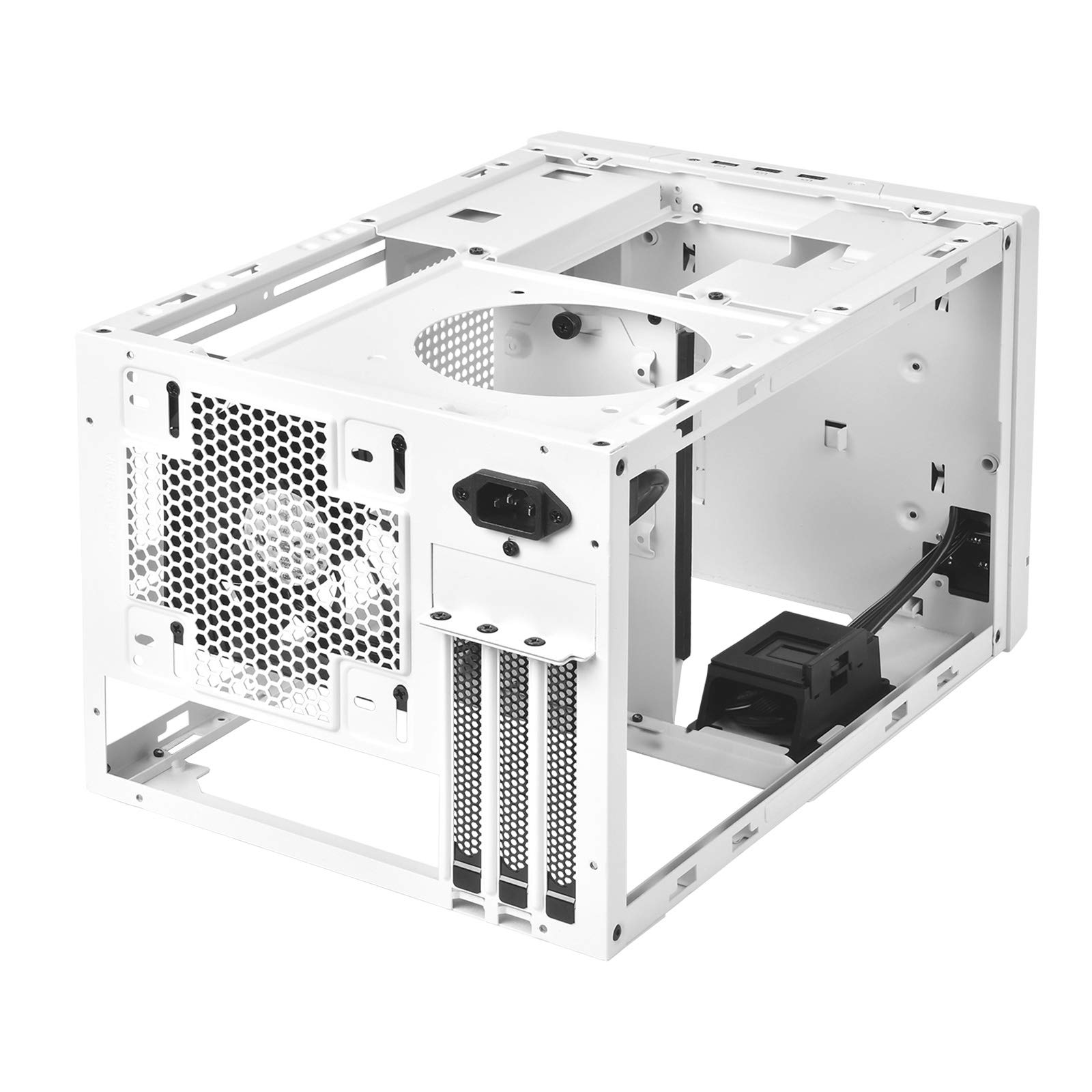 SilverStone Technology SUGO 14 SG14 White Mini-ITX Cube PC Case - Supports 3 Slot Full Length GPUs, ATX PSU & 240mm AIO - 4 Removable Panels (SST-SG14W) - Perfect for Compact Gaming Rigs & Home Theater PCs