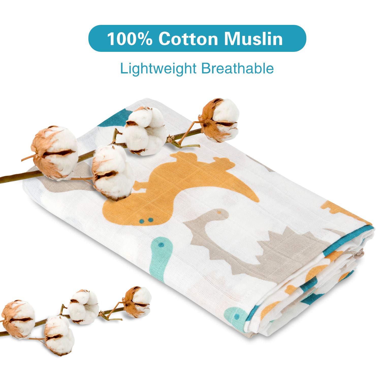 Muslin Baby Car Seat Cover for Boys & Girls - Lightweight Breathable Infant Car Seat Canopy & Stroller Cover - Perfect for Summer, Spring & Fall - Large 47.2