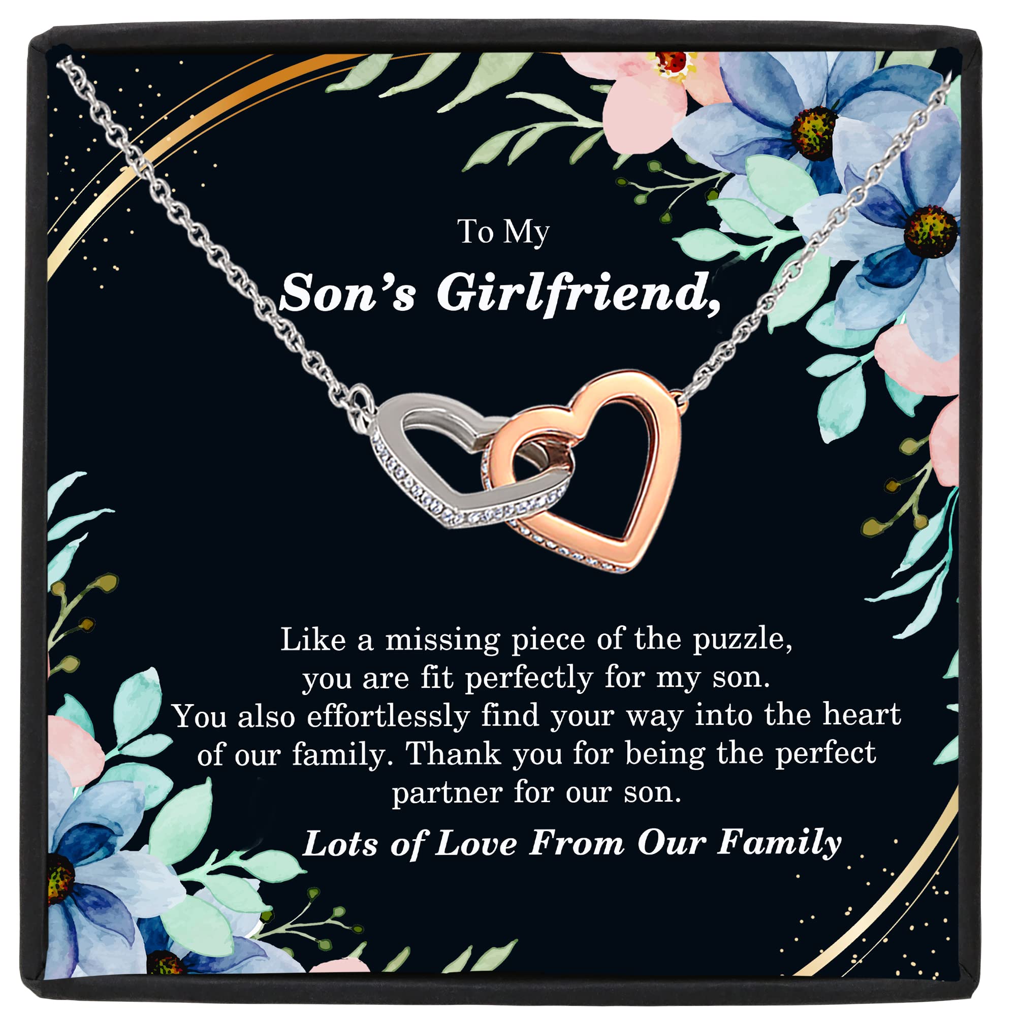 Beautiful Heart Necklace Gift for Son's Girlfriend - Perfect Birthday, Christmas, Anniversary & Graduation Present - Elegant Jewelry for Special Occasions