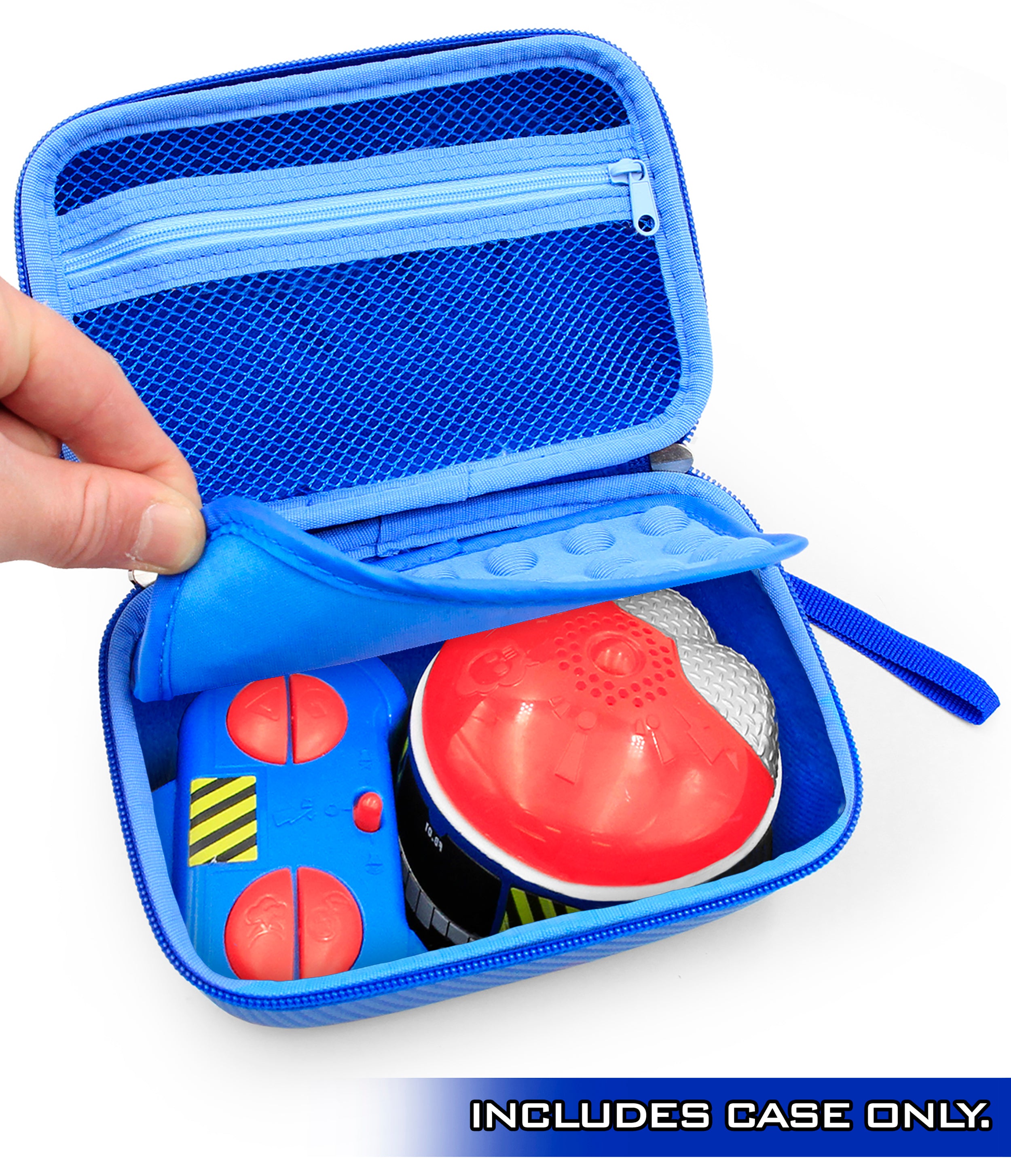 CASEMATIX Blue Travel Storage Case for Really Rad Robots Fartbro - Electronic Remote Control Farting Robot Toy with Accessories - Perfect for Kids Playtime, Birthday Gifts & Travel Organization