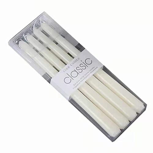 10 Inch White Taper Candles - Set of 4 for Wedding Centerpieces, Dinner Parties, Home Decor & Special Occasions - Elegant Long Candles for Romantic Ambiance & Table Settings
