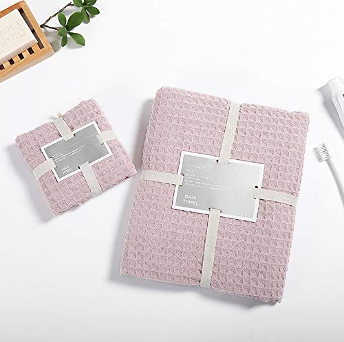 Minyose 2-Piece Waffle Weave Bath Towel Set - Ultra Absorbent, Quick Dry, Soft & Luxurious for Spa, Bathroom, and Beach Use